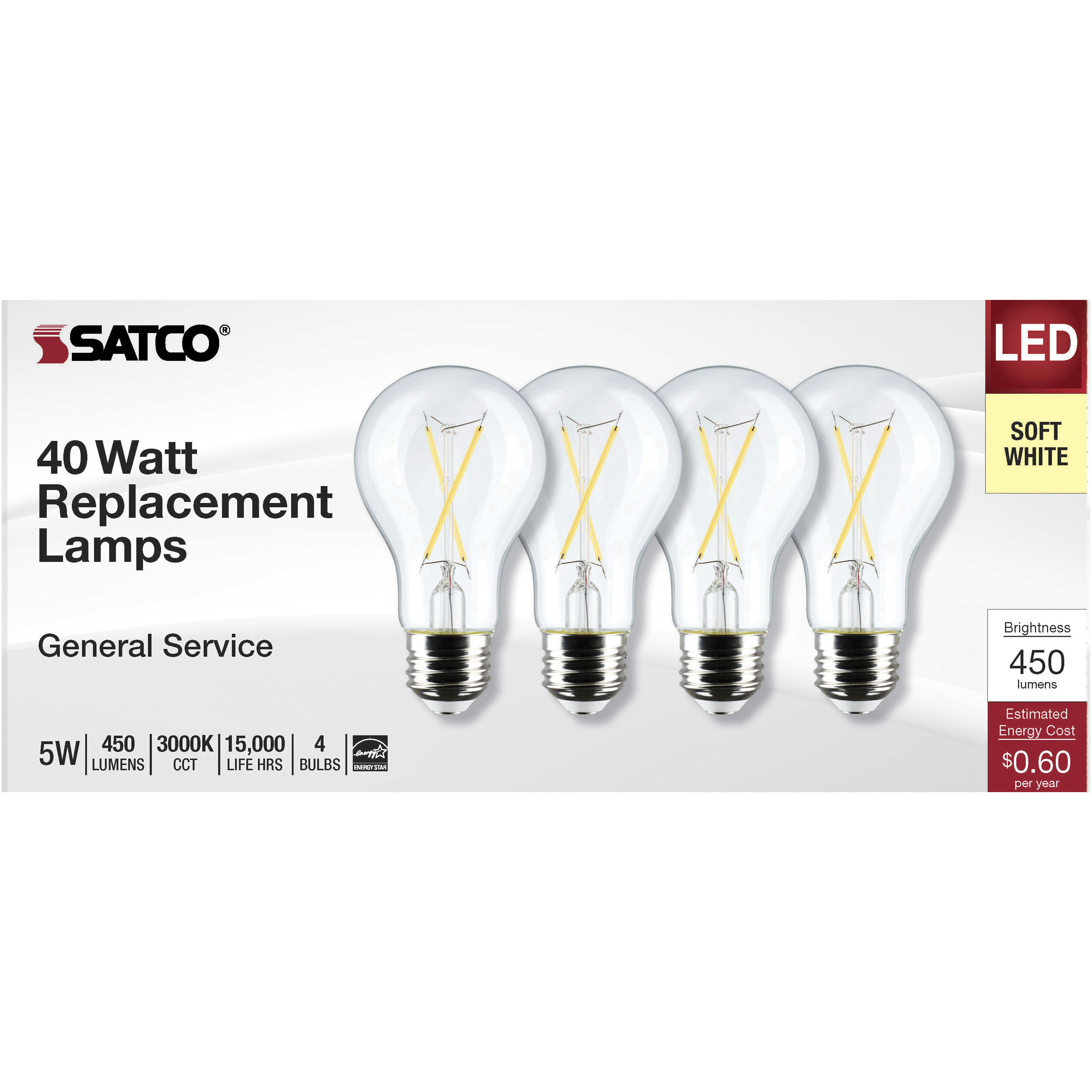 Lumos LED Medium 5 watt 120 3000K LED Filament, LED Filament