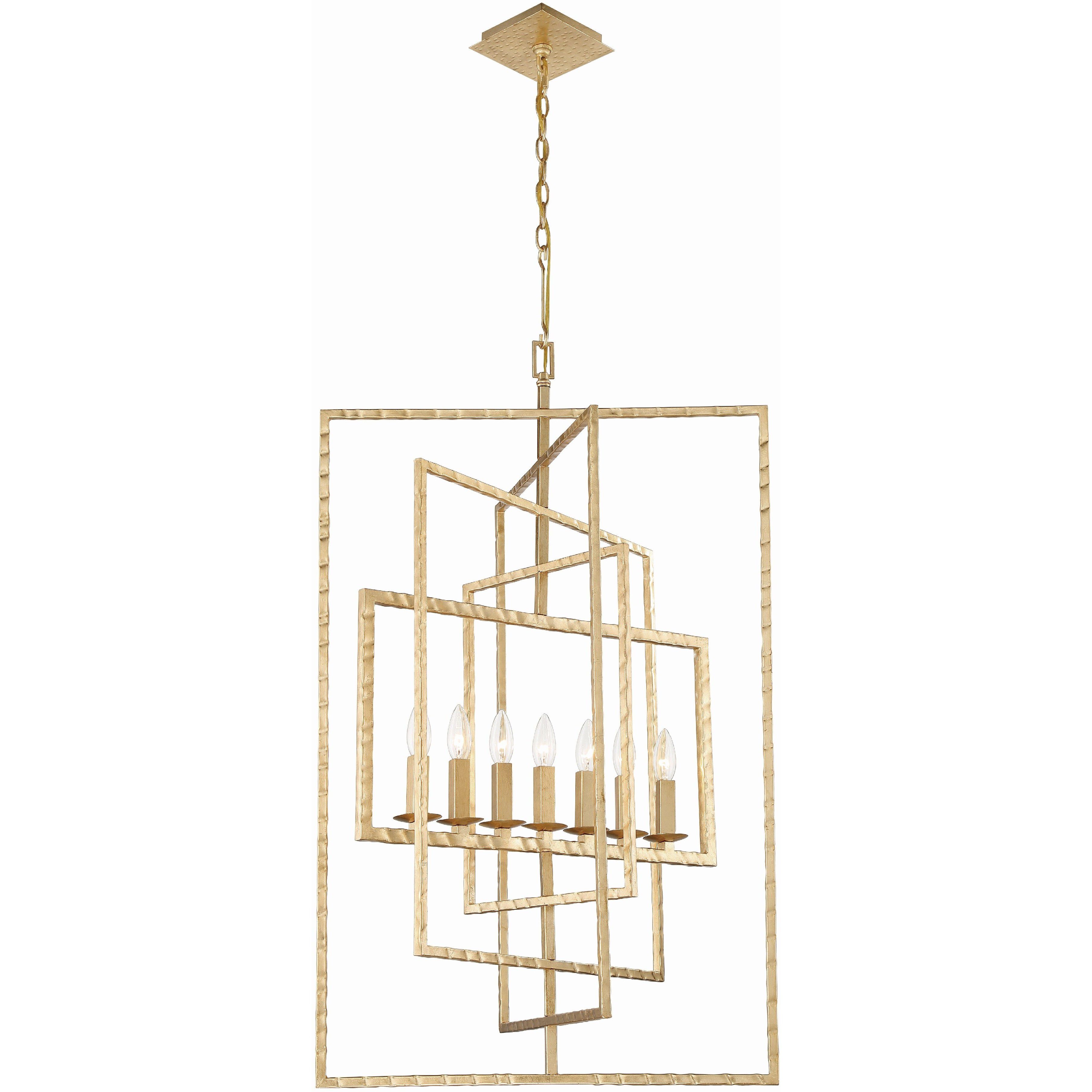 Capri 7 Light 24 inch Antique Gold Lantern Chandelier Ceiling Light