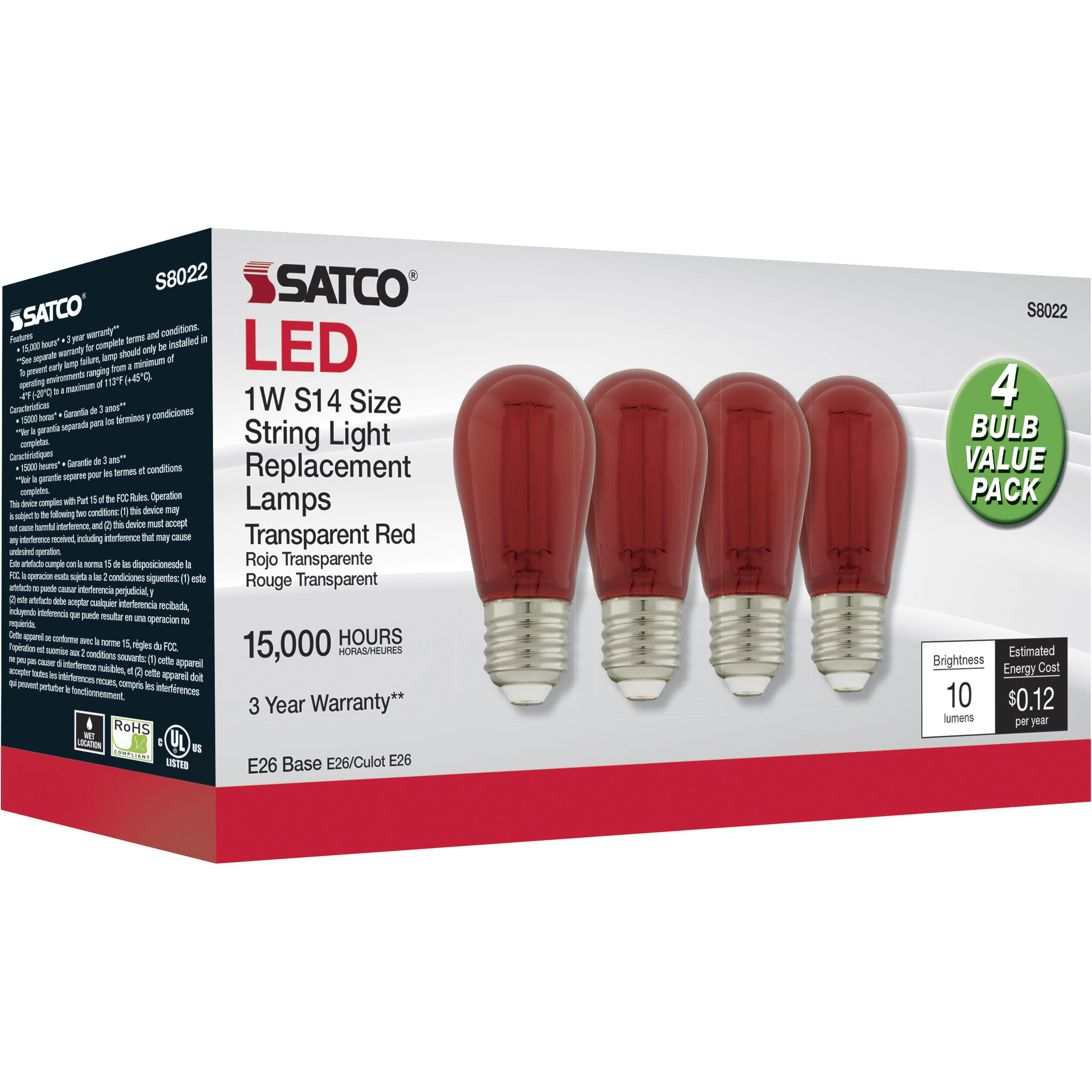 Lumos LED LED Filament Medium 1.00 watt Light Bulbs