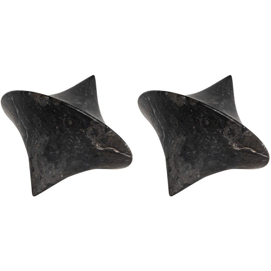 Simone Black Marble Object, Set of 2