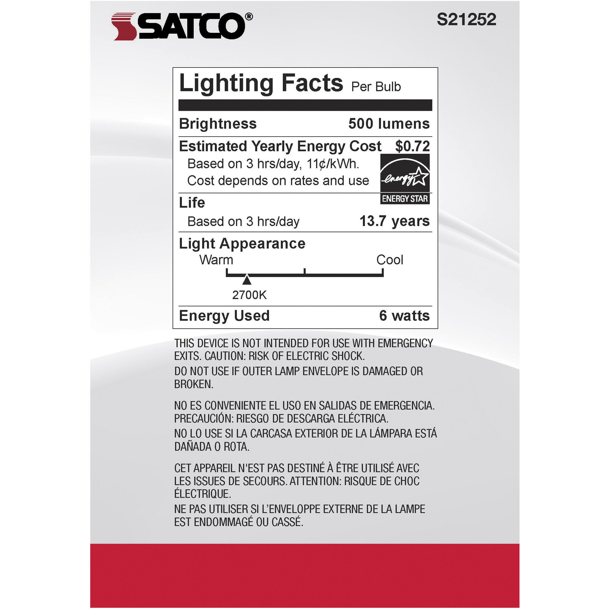 Lumos LED Medium Medium 6.00 watt 2700K LED Filament