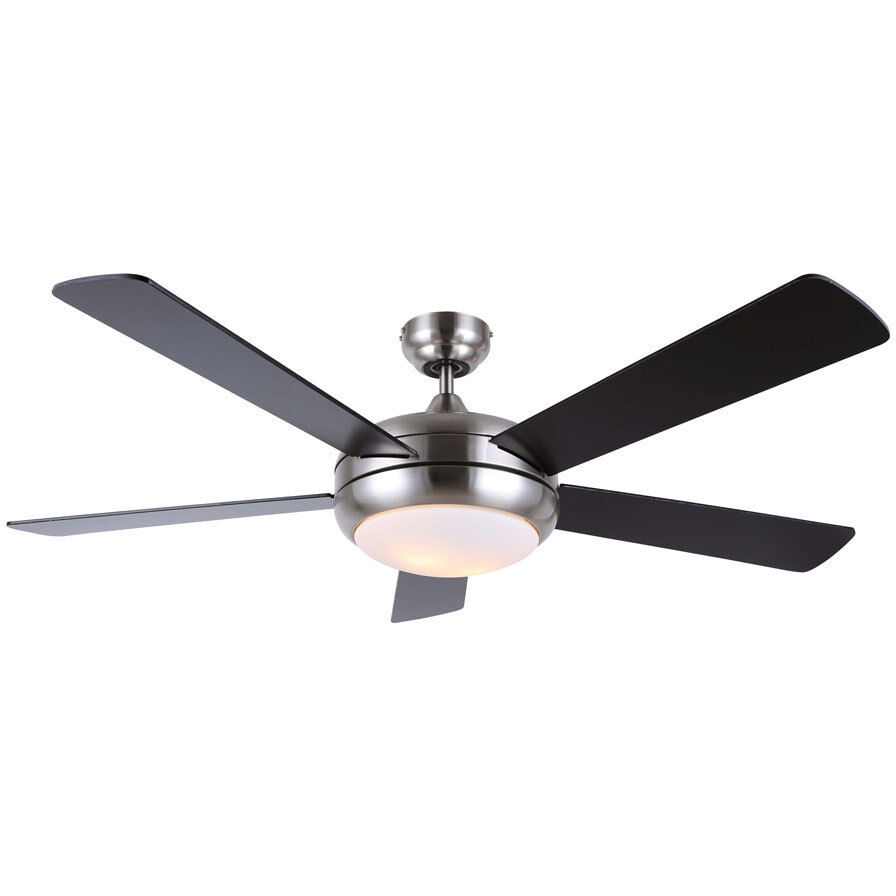 Madison 52 inch Brushed Nickel with Silver and Black Blades Indoor Fan
