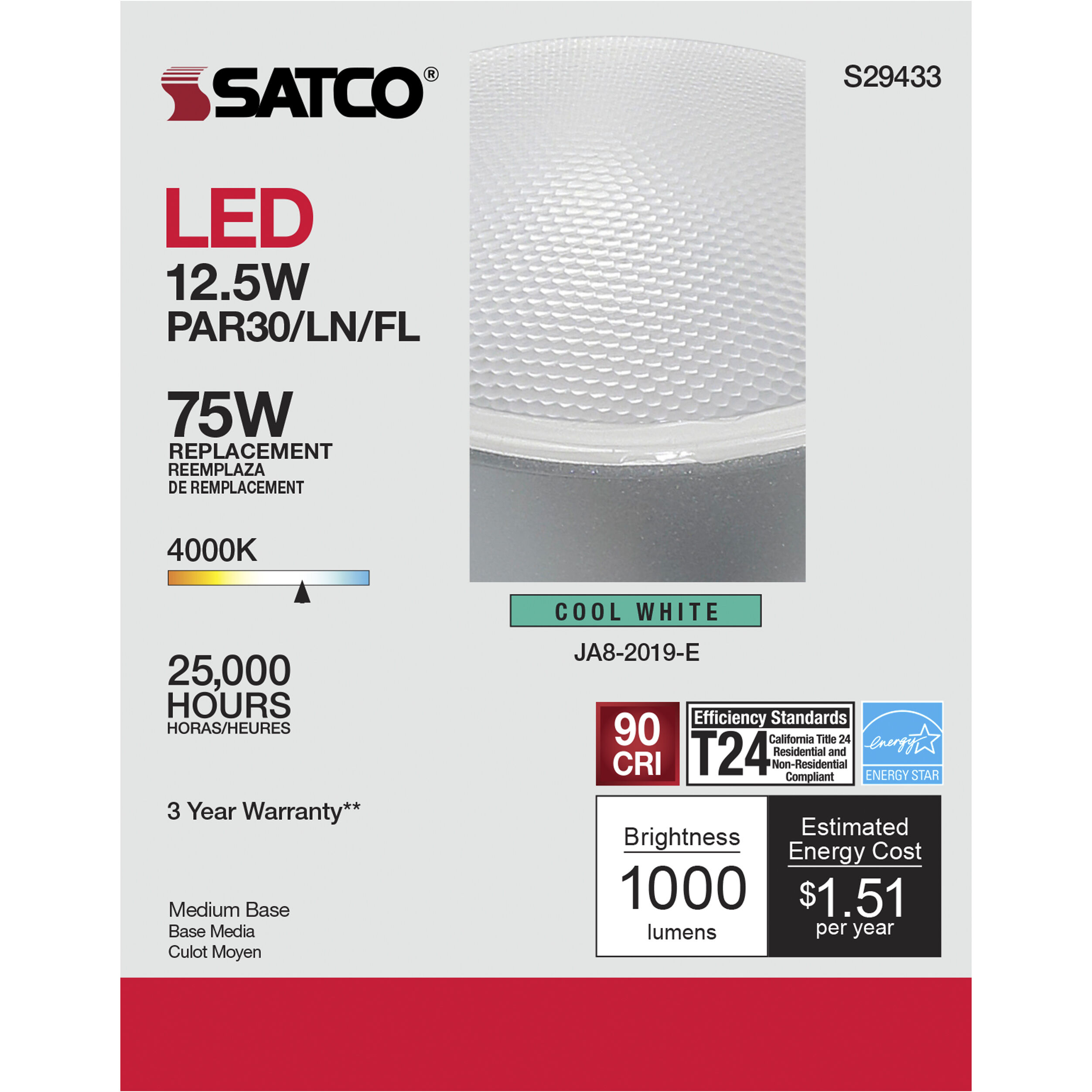 Lumos LED PAR30LN Medium 12.50 watt 120 4000K LED Bulb