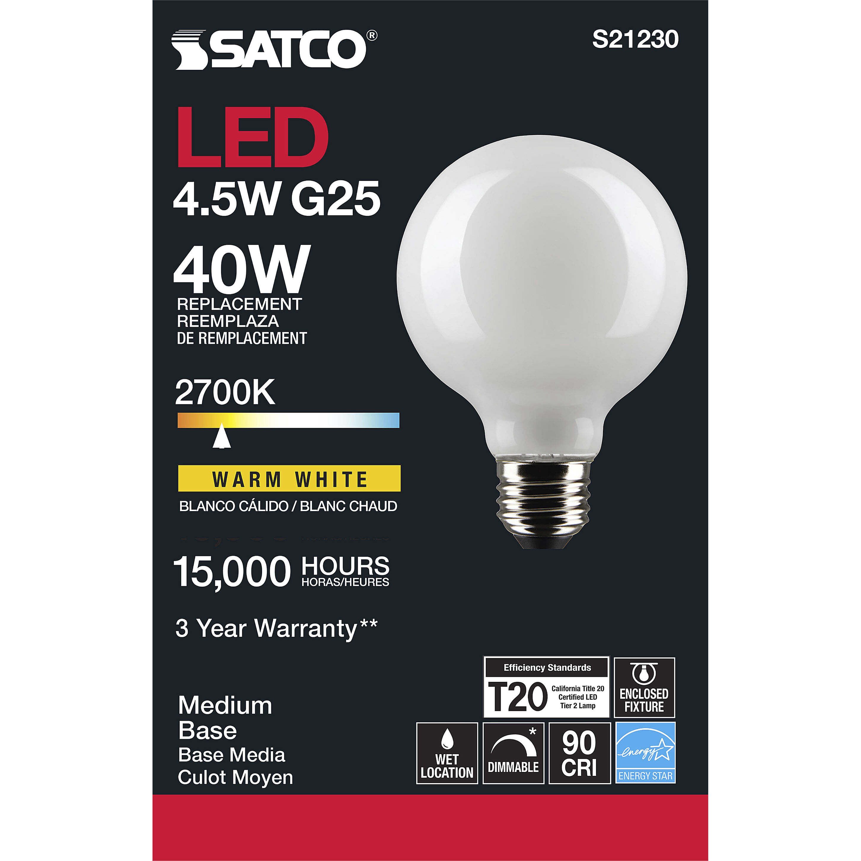 Lumos LED Medium Medium 4.50 watt 2700K LED Filament