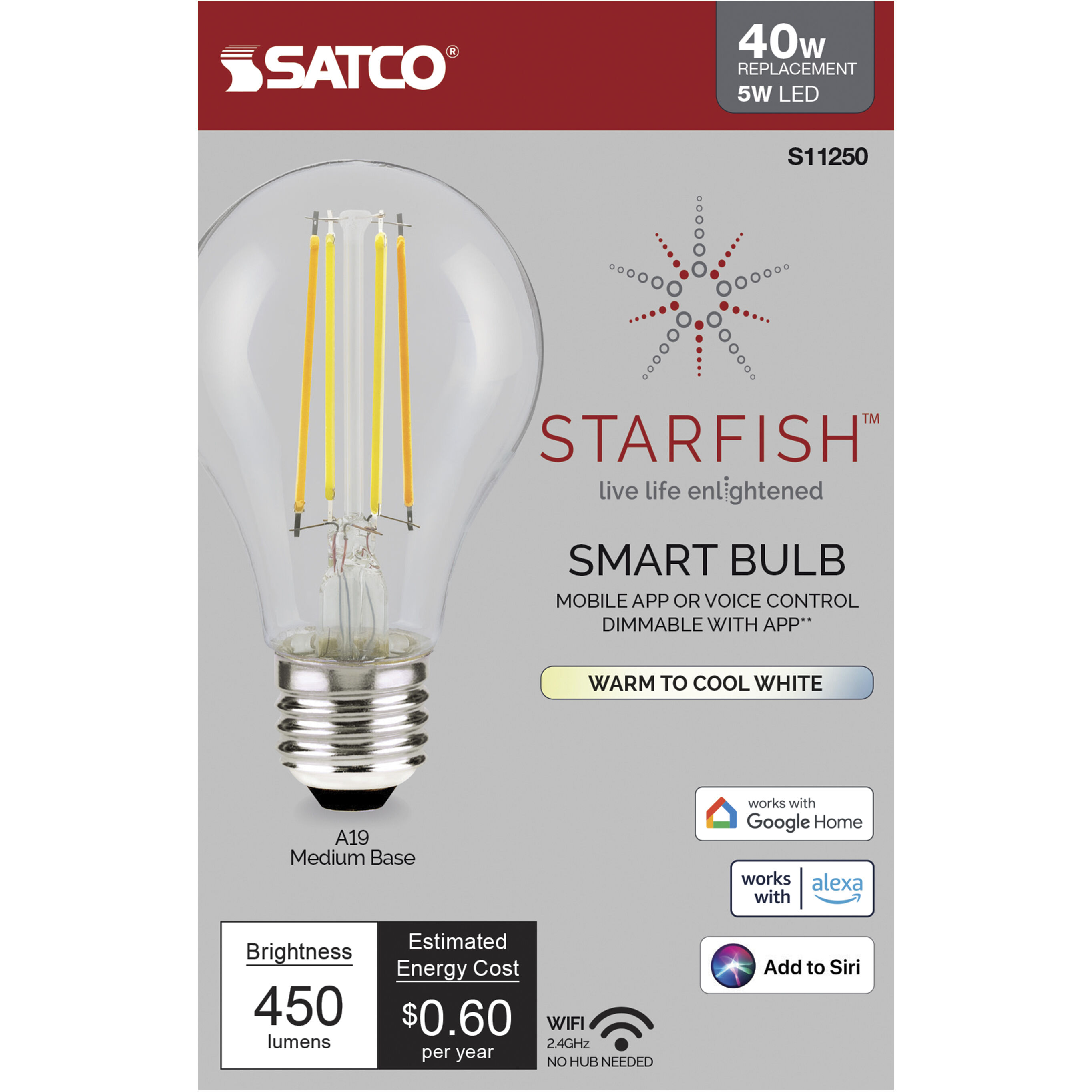 Starfish LED A19 Medium 5.00 watt 2700K Type A 