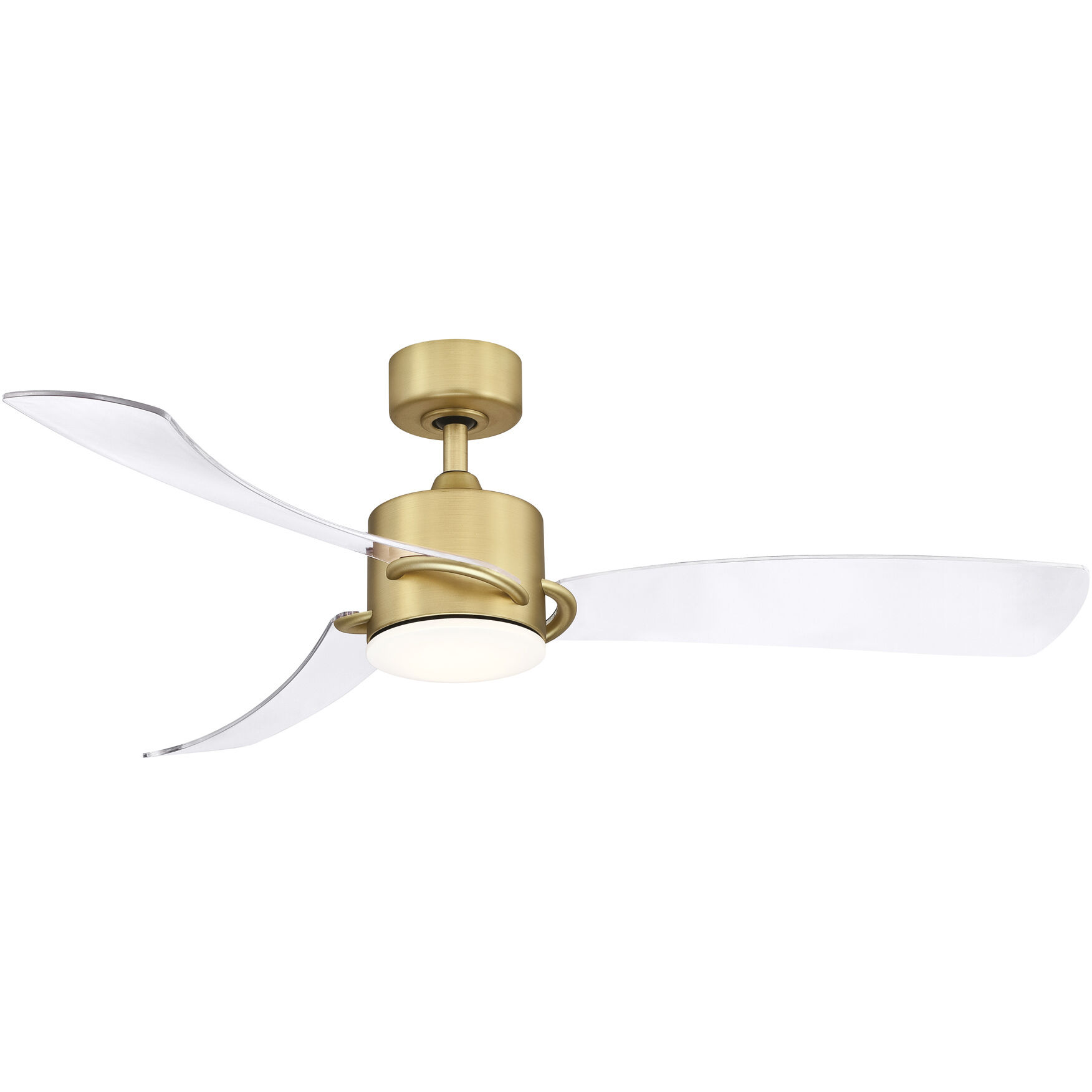 SculptAire 52 inch Brushed Satin Brass with Clear Blades Fan-Uni