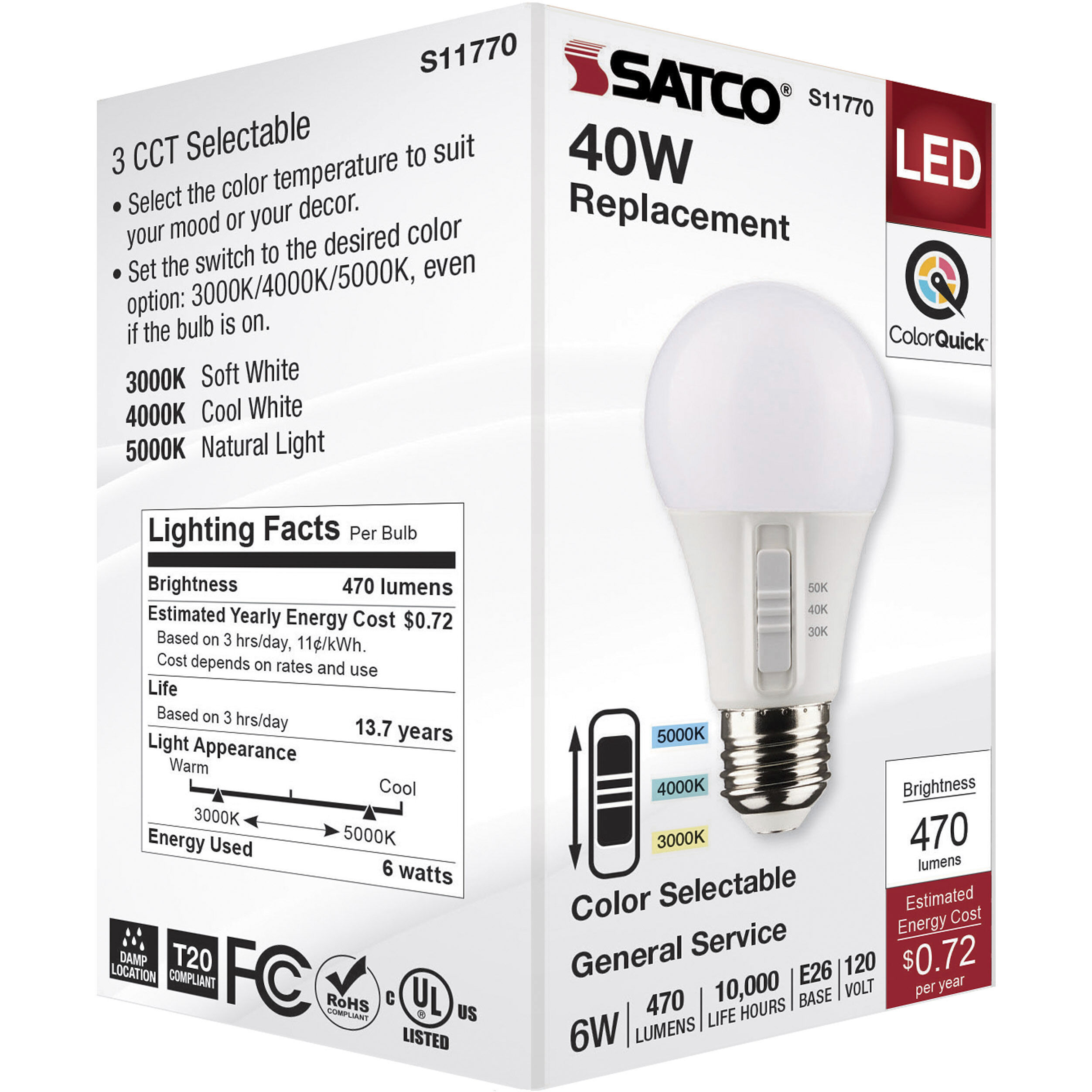 Lumos Medium 6.00 watt 3000K Light Bulb