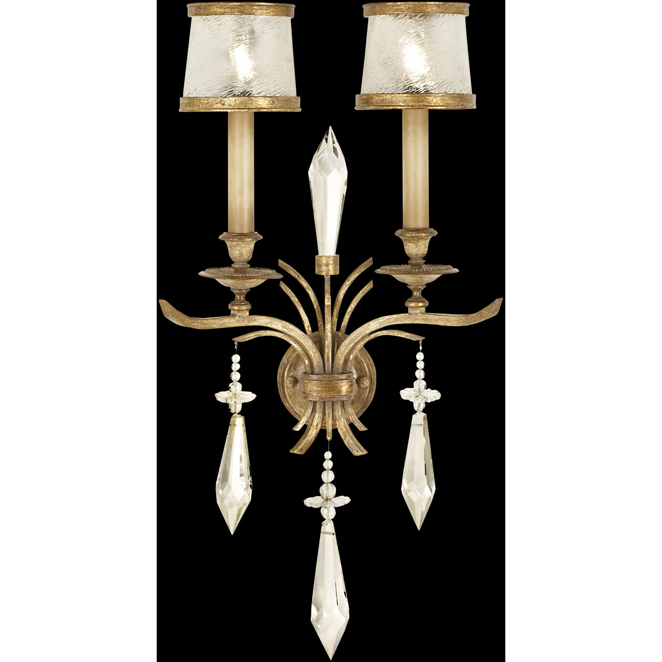 Monte Carlo 2 Light 15 inch Gold Sconce Wall Light