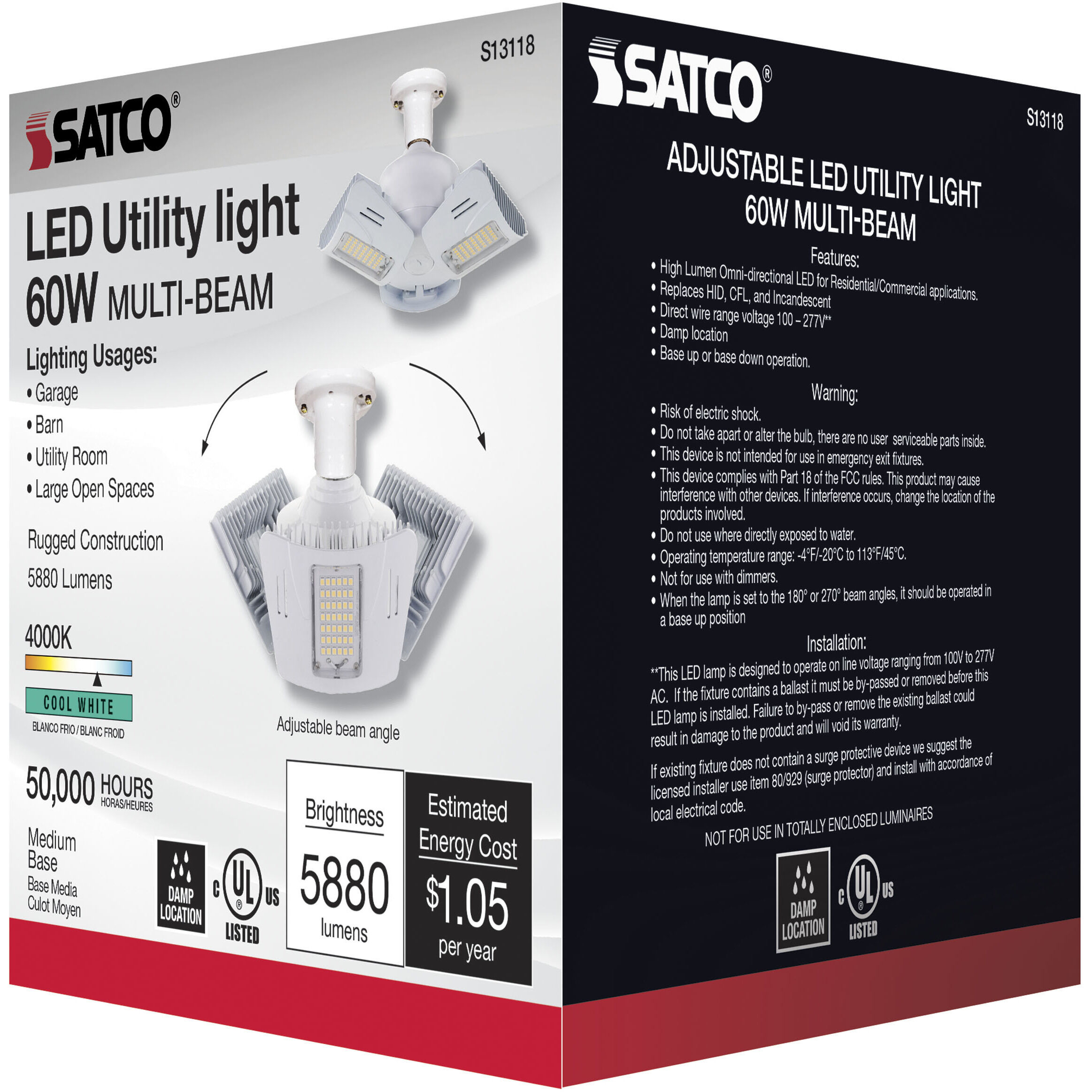Lumos LED ED28 60.00 watt 4000K Light Bulb