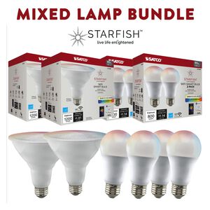 Starfish White Lighting Accessories - Bundle, Contains: (2)  PAR38 Flood and (2)  A19 Two Pack 