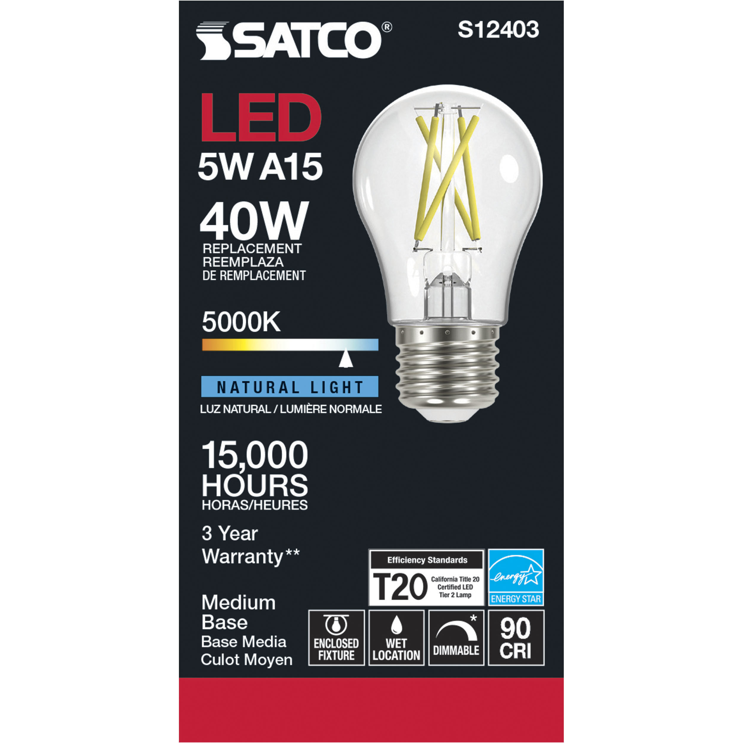 Lumos LED Medium 5.00 watt 120 5000K Light Bulb