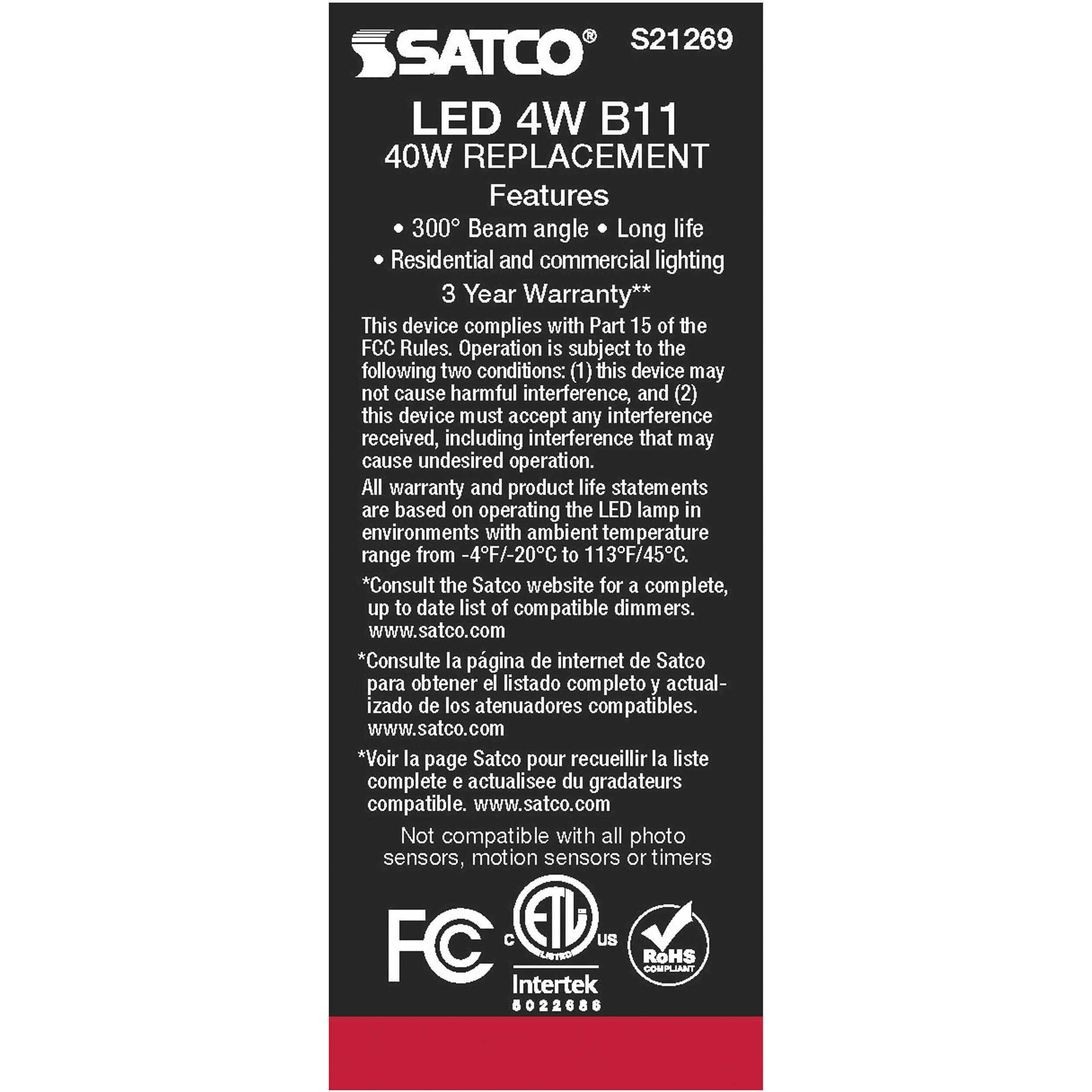 Lumos LED Candelabra Candelabra 4.00 watt 2700K LED Filament