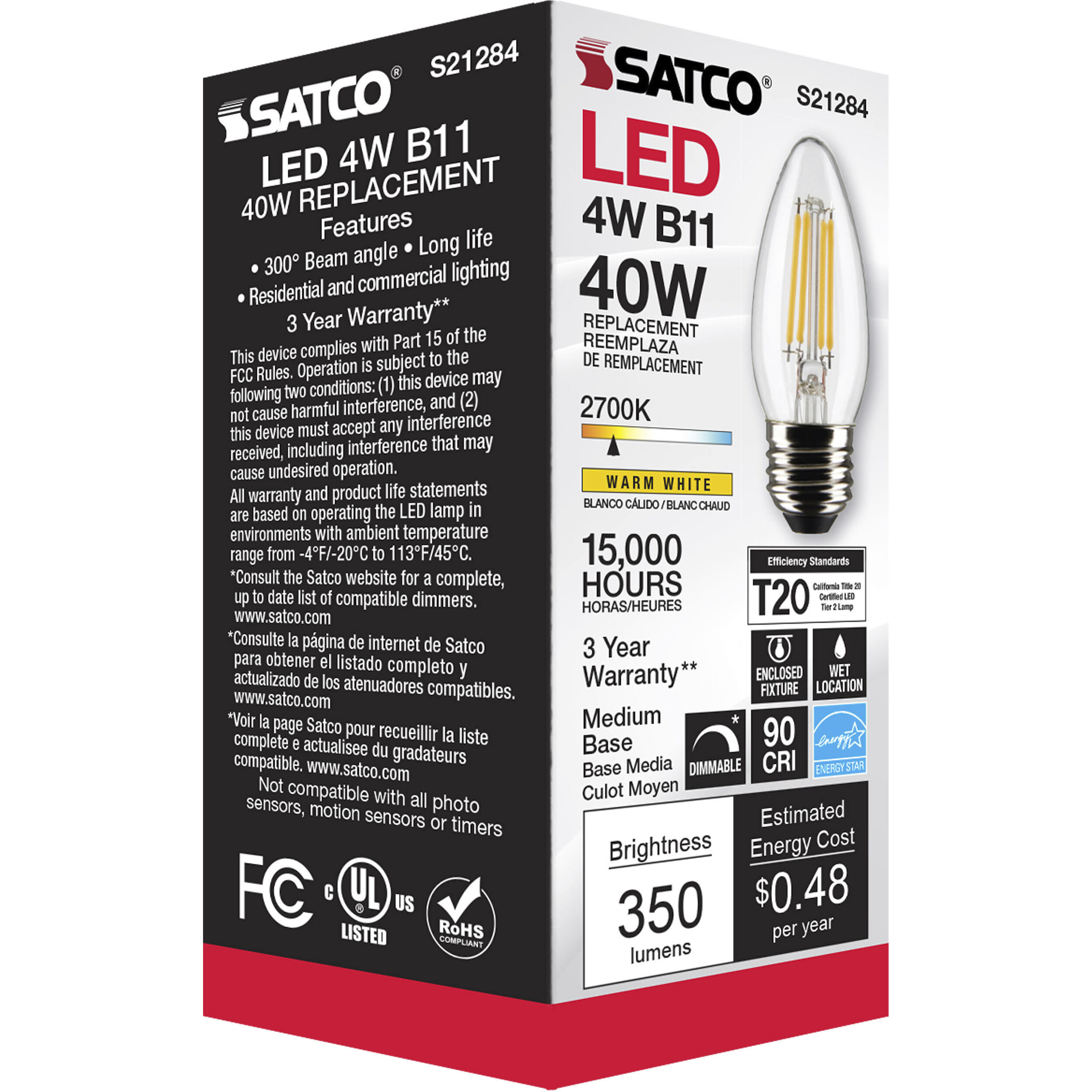 Lumos LED Medium Medium 4.00 watt 2700K LED Filament