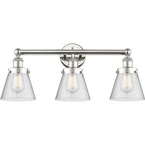 Cone 3 Light 24.5 inch Polished Nickel Bath Vanity Light Wall Light in Seedy