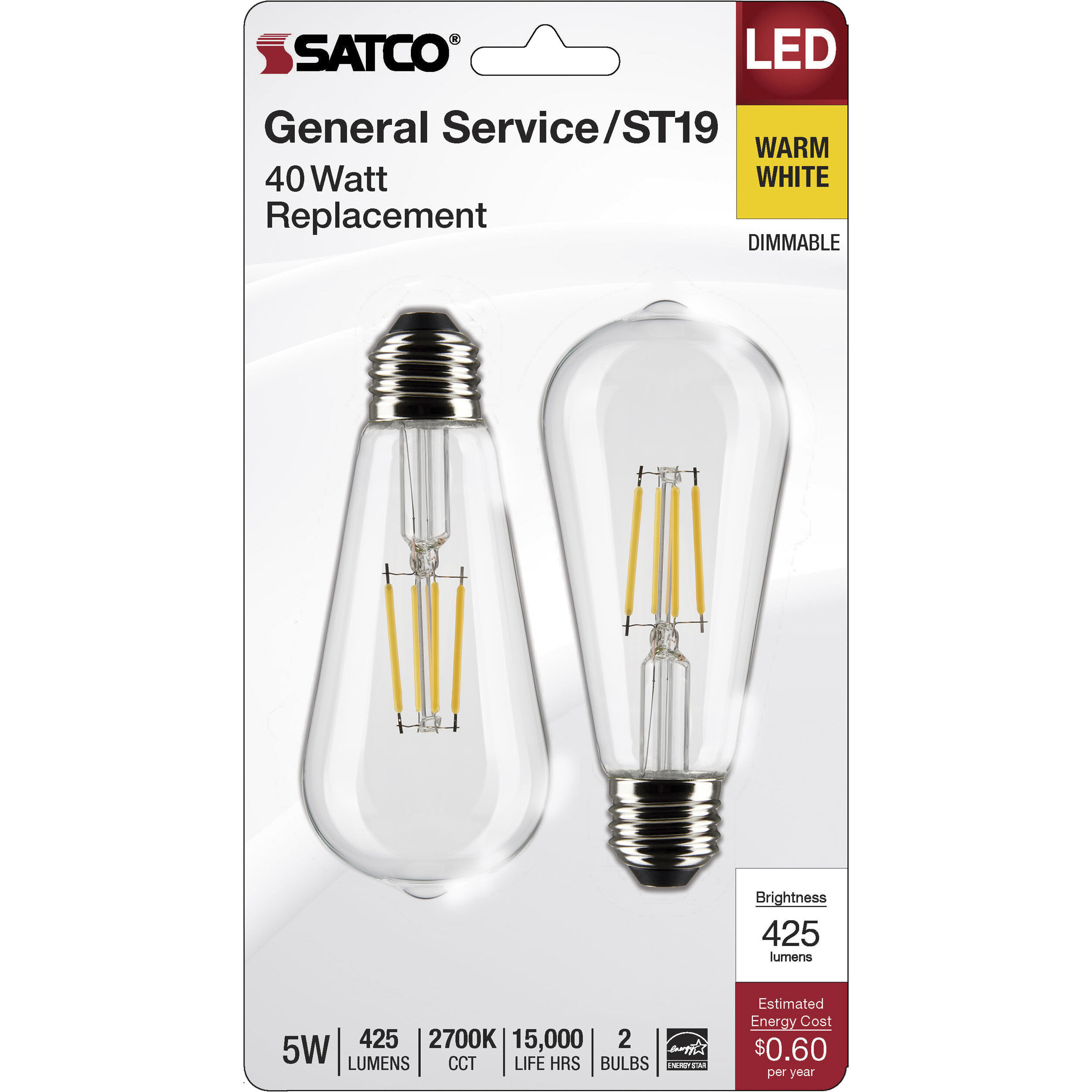 Lumos LED Medium 5 watt 120 2700K LED Filament, LED Filament