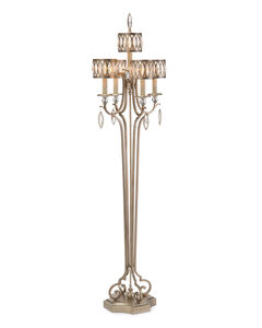 Marquis 74 inch 60 watt Antique Silver and Clear Floor Lamp Portable Light