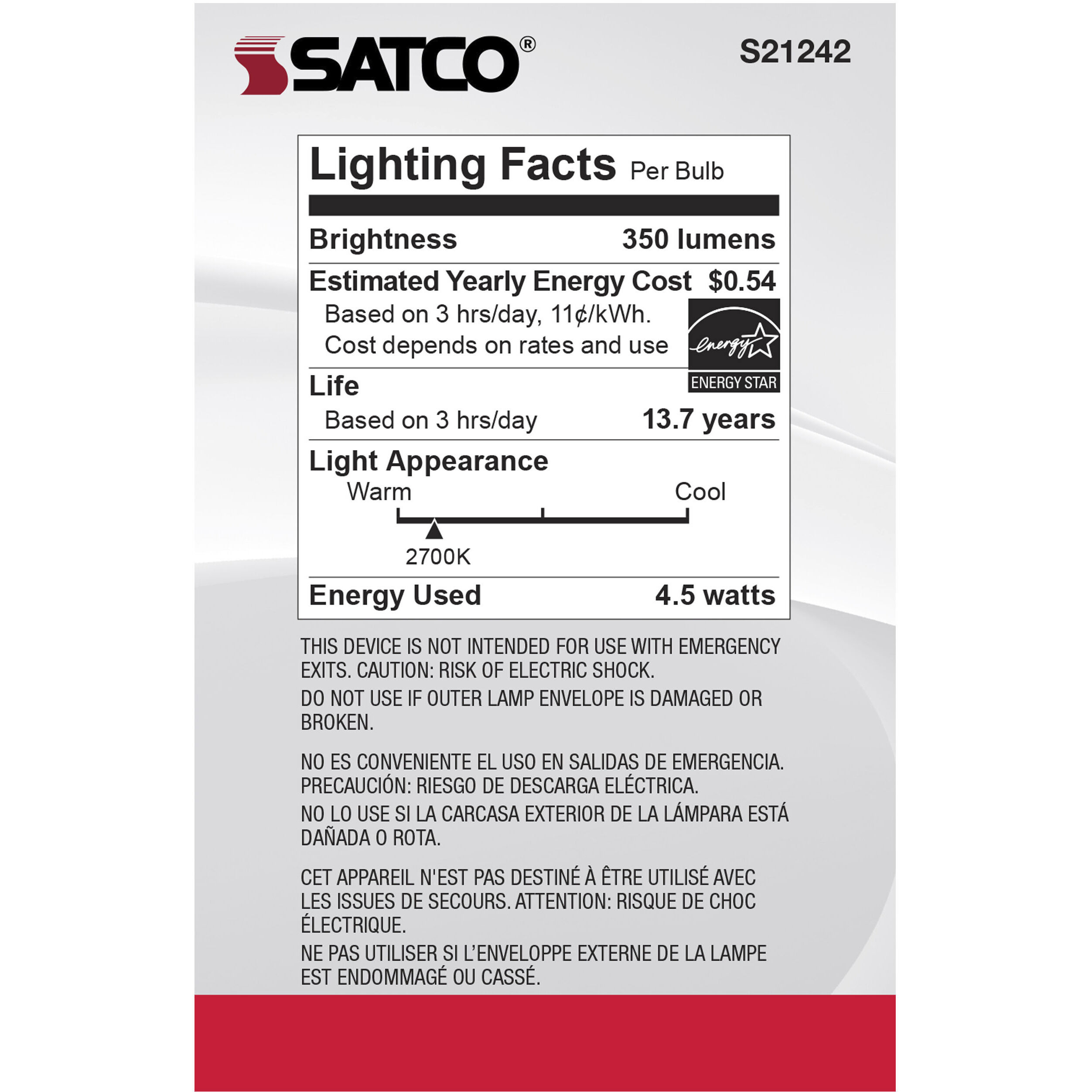 Lumos LED Medium Medium 4.50 watt 2700K LED Filament