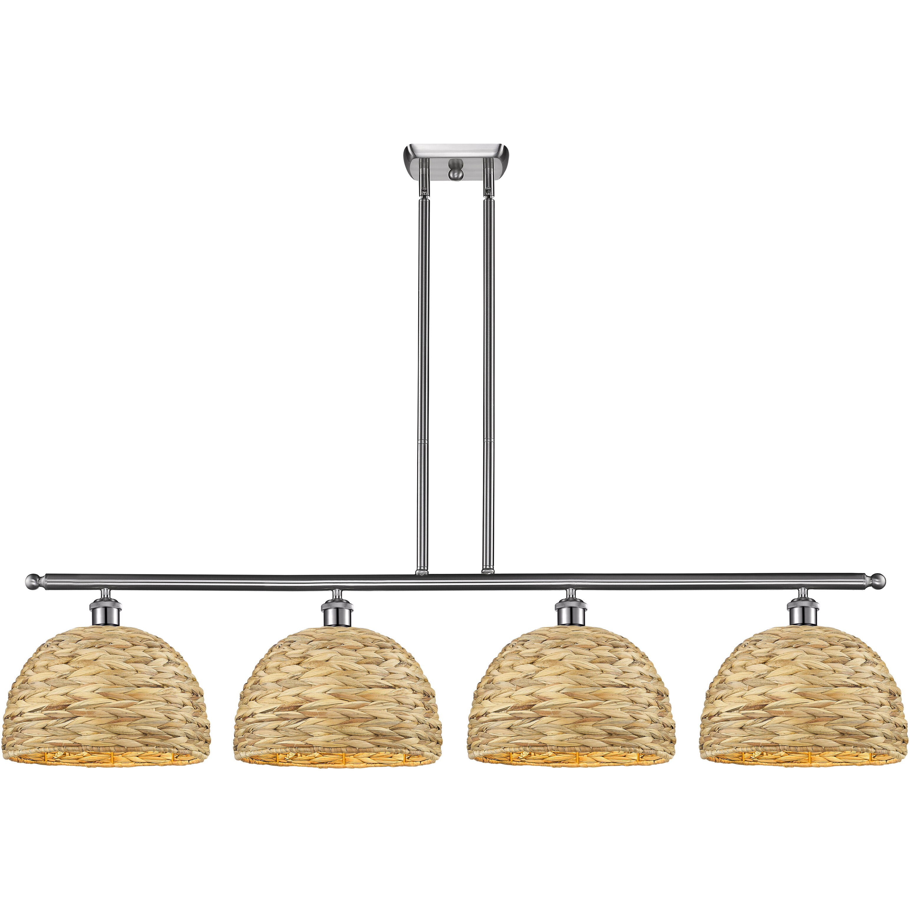 Woven Rattan 4 Light 50.00 inch Island Light