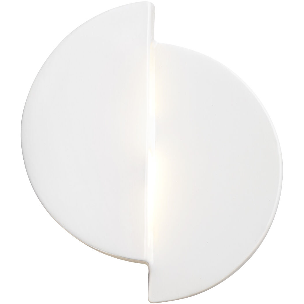 Ambiance LED 9 inch Gloss White ADA Wall Sconce Wall Light, Offset