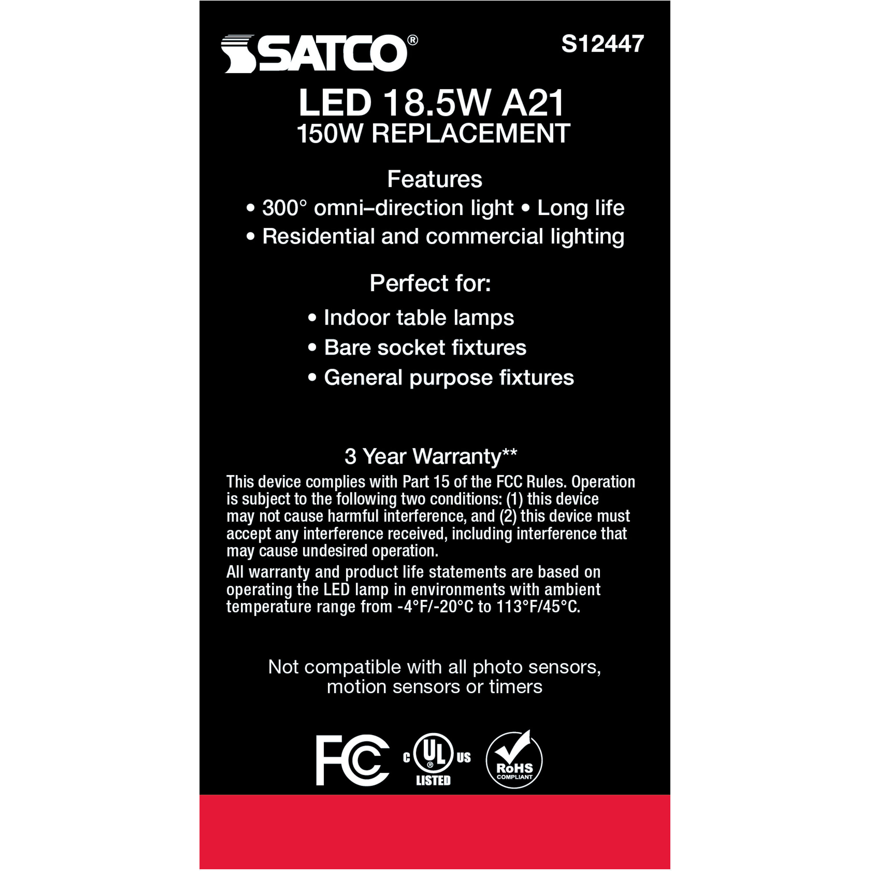 Lumos LED Medium Type A21 18.50 watt 3000K Light Bulb