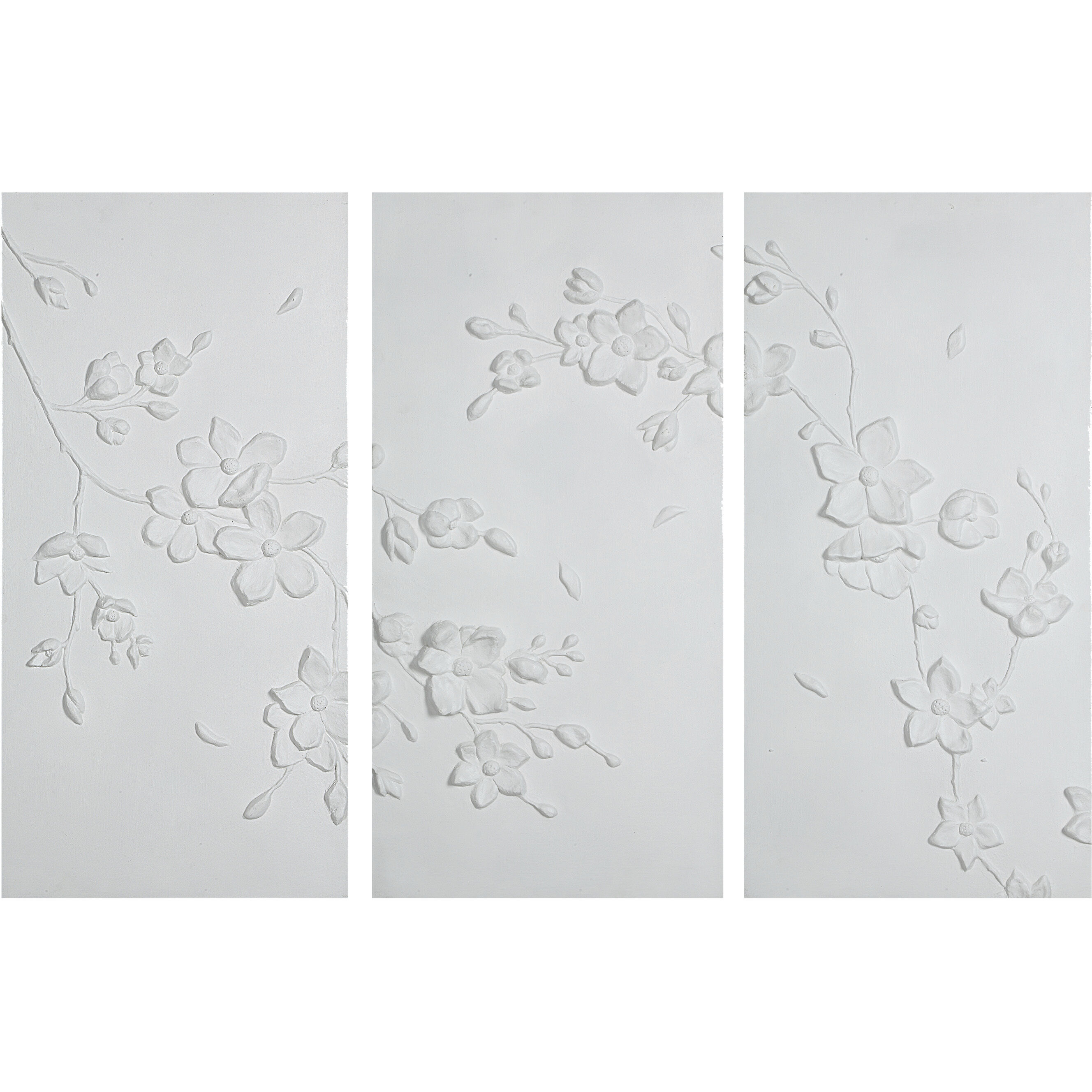 Beaudelaire Matte White Wall Decor, Set of 3