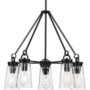 Stockbrace 5 Light 24 inch Matte Black Chandelier Ceiling Light