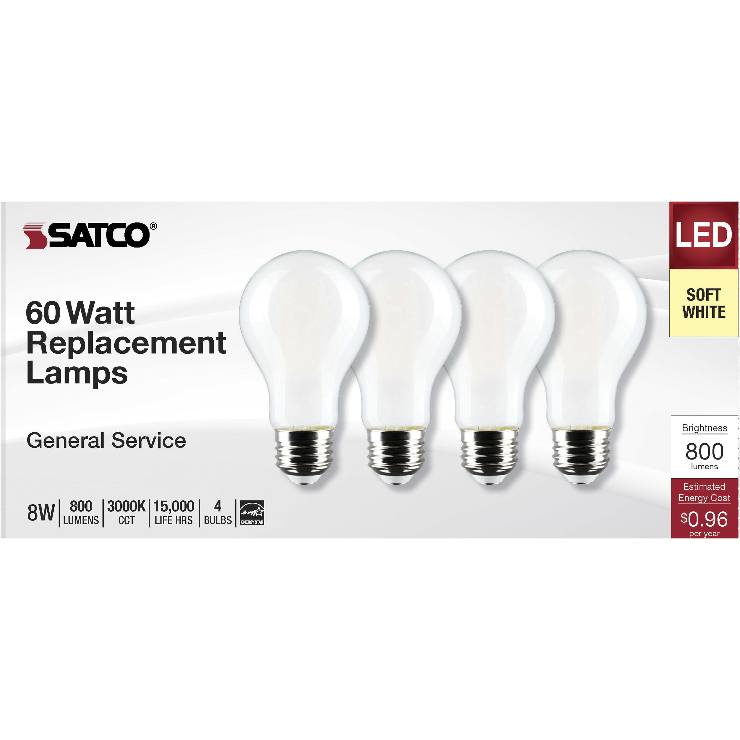 Lumos LED Medium 8 watt 120 3000K LED Filament, LED Filament