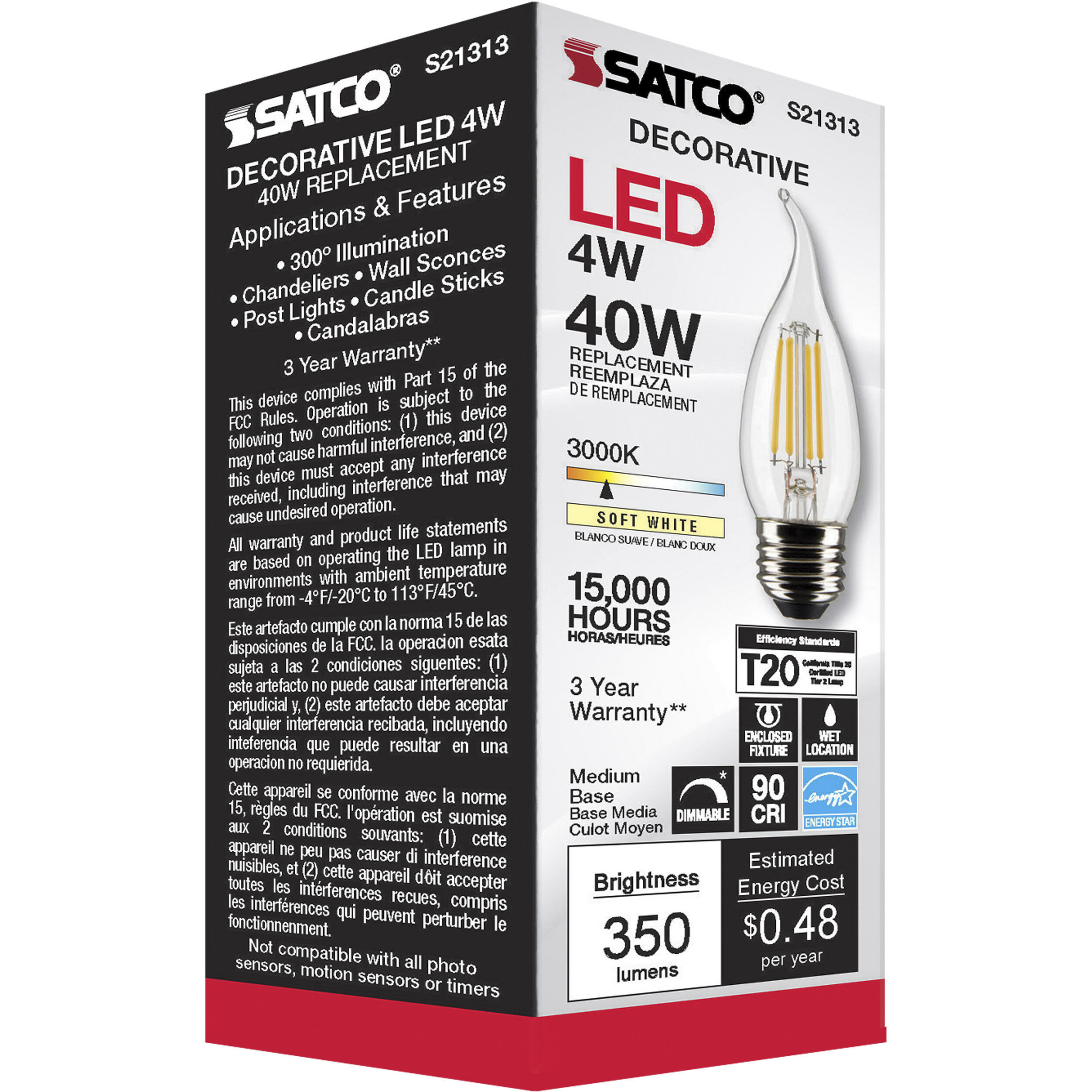 Lumos LED Medium Medium 4.00 watt 3000K LED Filament