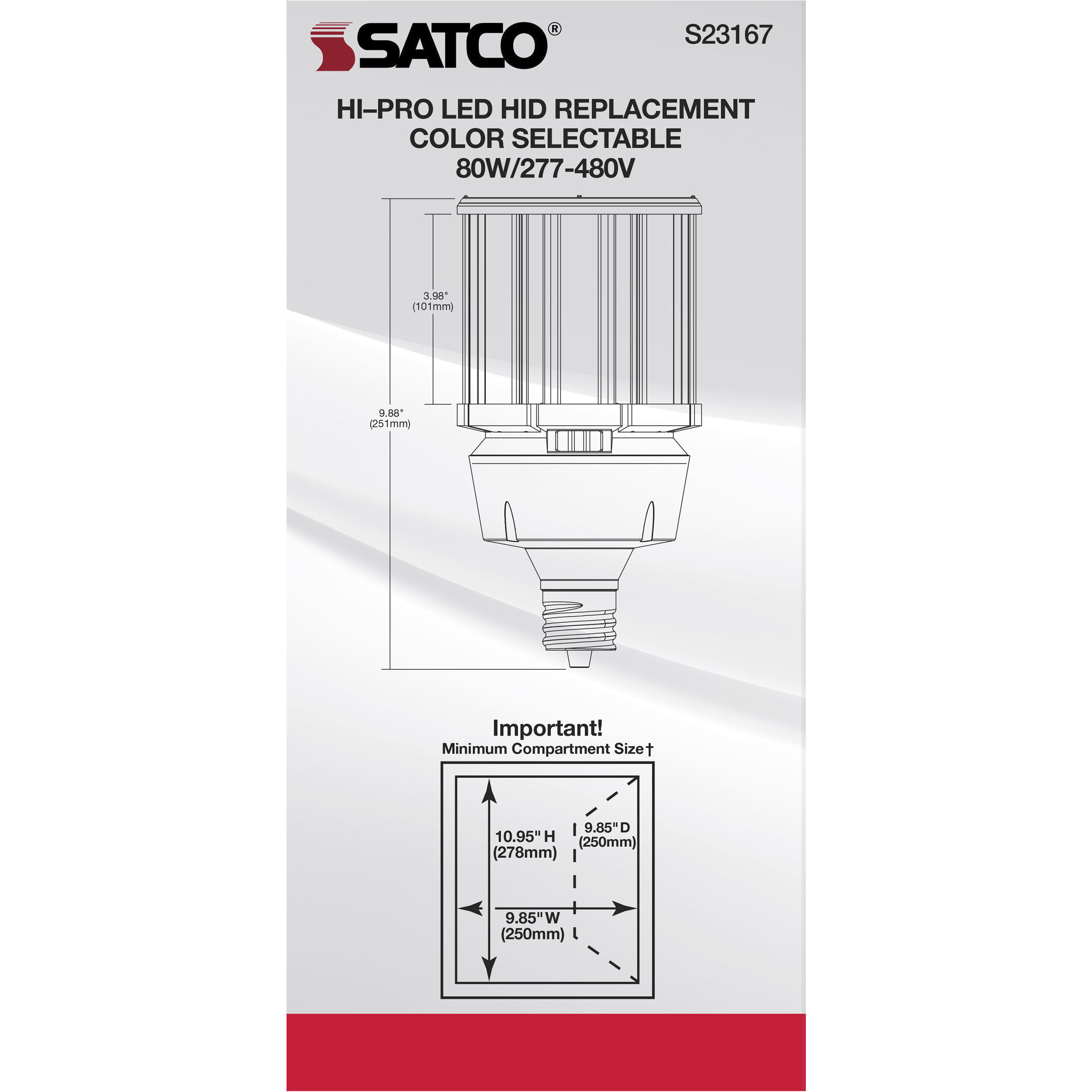 Lumos LED Mogul Extended 80 watt 277-480 3000K/4000K/5000K HID Replacements, HID Replacements