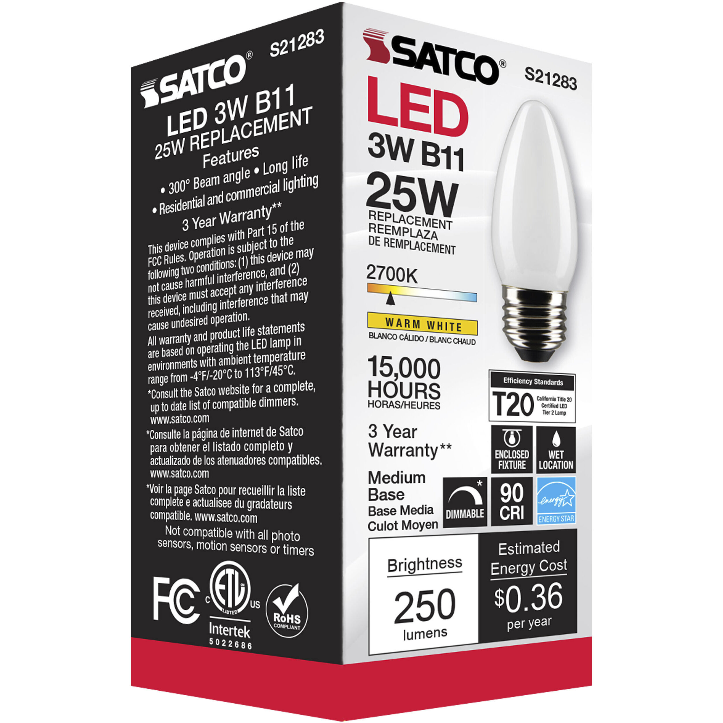 Lumos LED Medium Medium 3.00 watt 2700K LED Filament