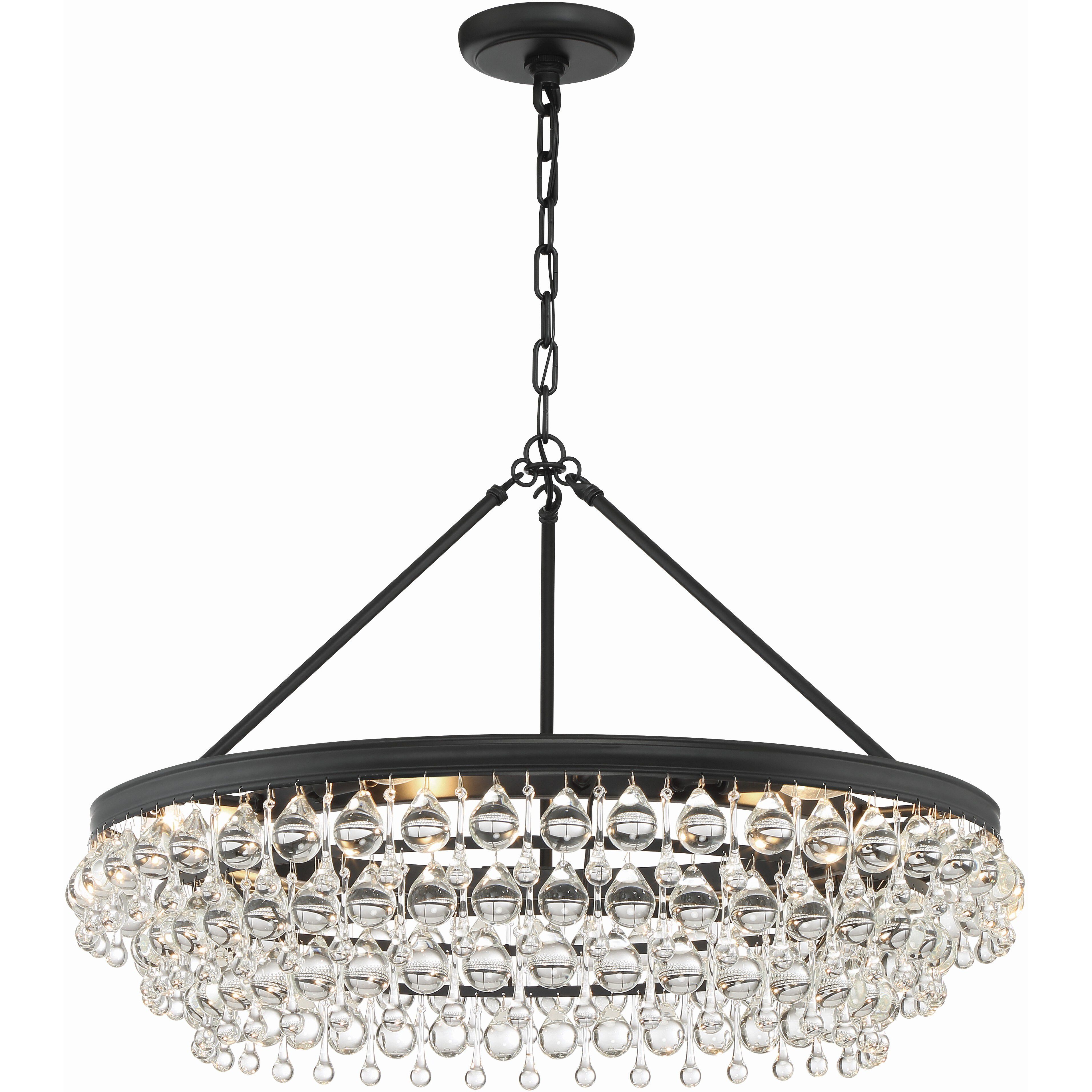 Calypso 6 Light 30 inch Matte Black Chandelier Ceiling Light