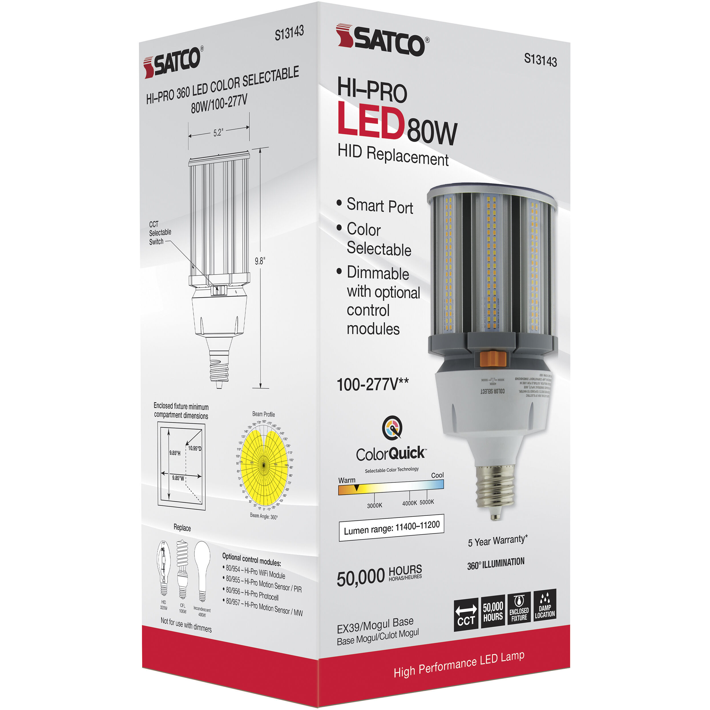 Lumos LED Corncob 80.00 watt 3000K HID Replacements Bulb