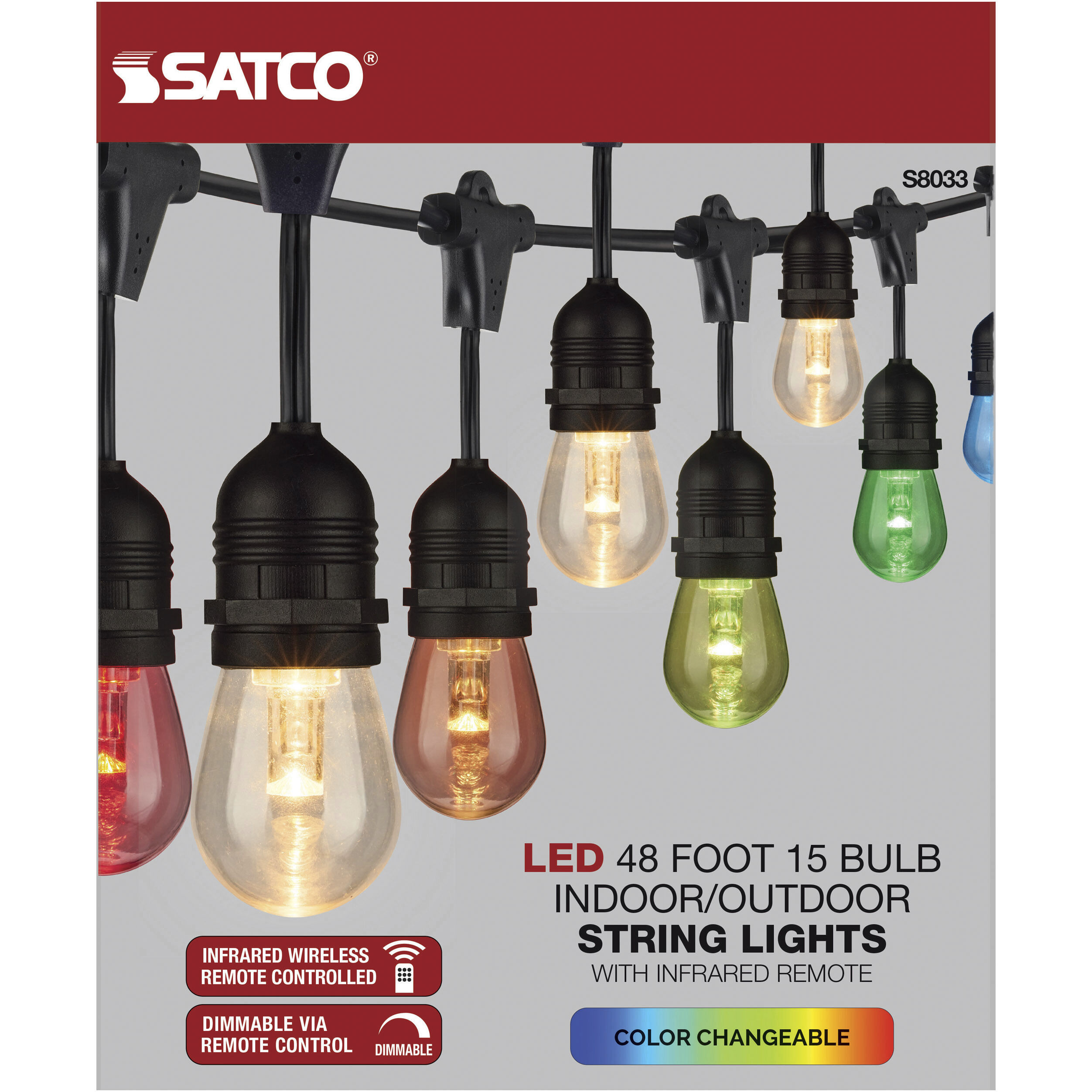 Lumos 15 Light LED 48 foot Black LED String Lights