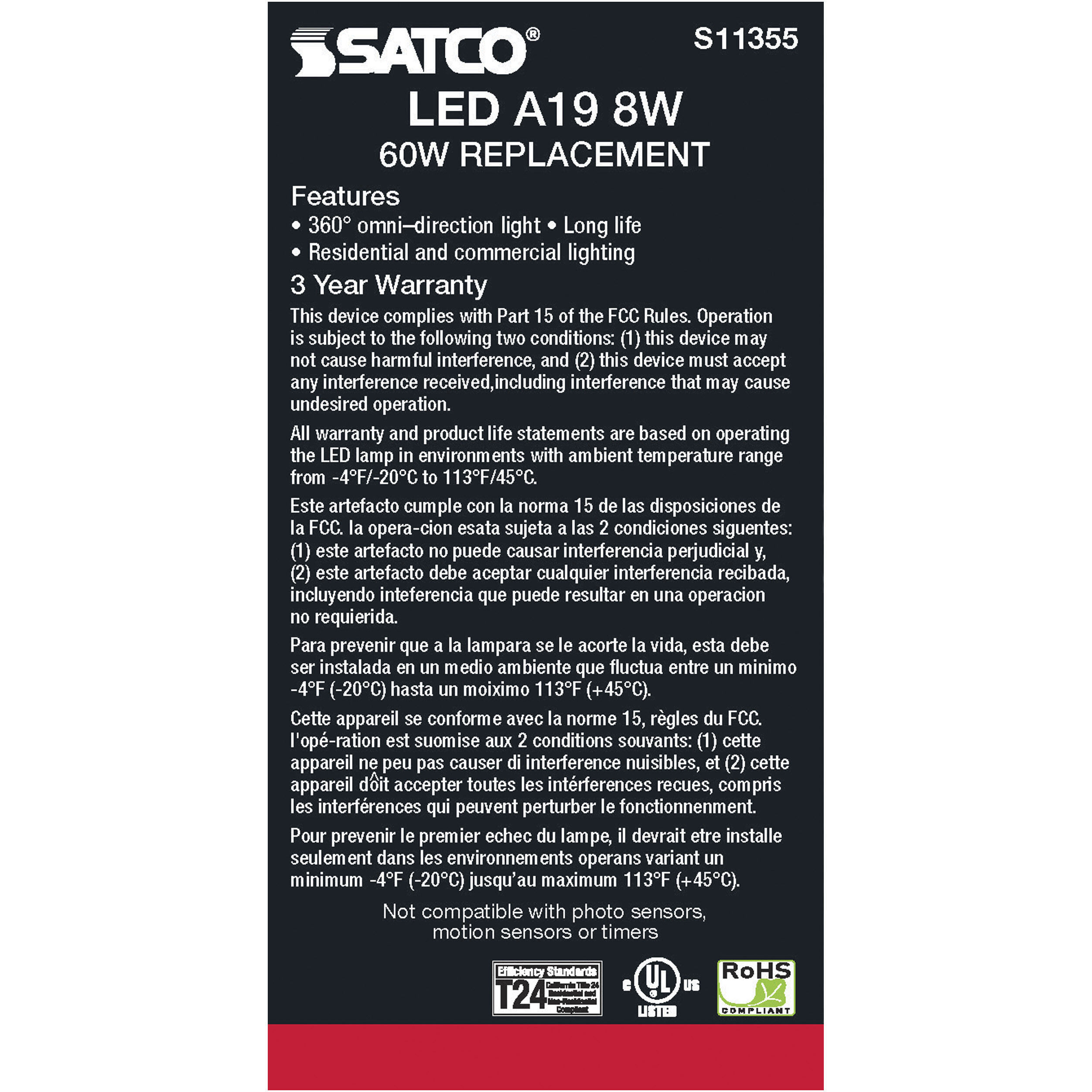 Lumos LED 8.00 watt 120 3000K Light Bulb