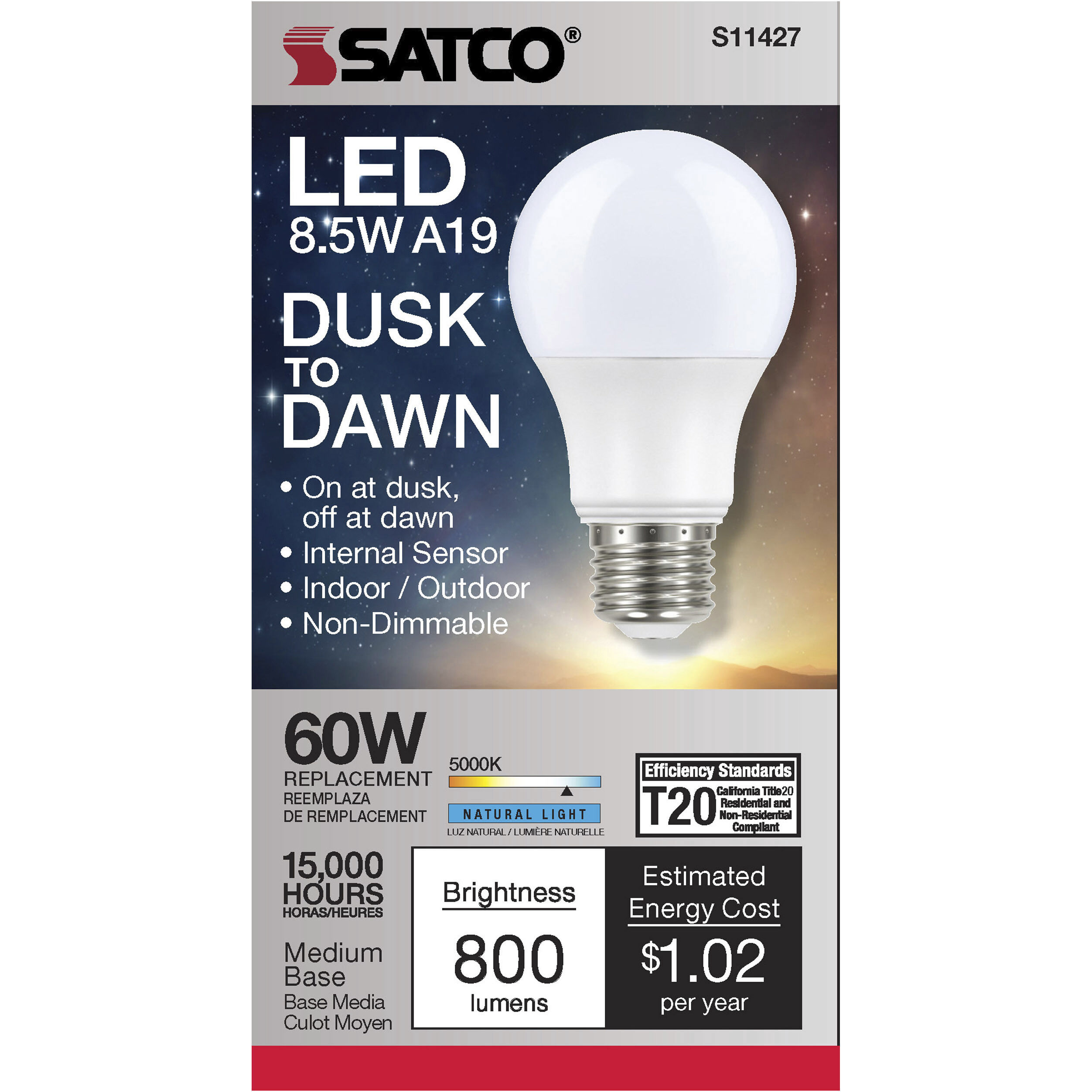 Lumos LED A19 8.00 watt 5000K Type A Bulb