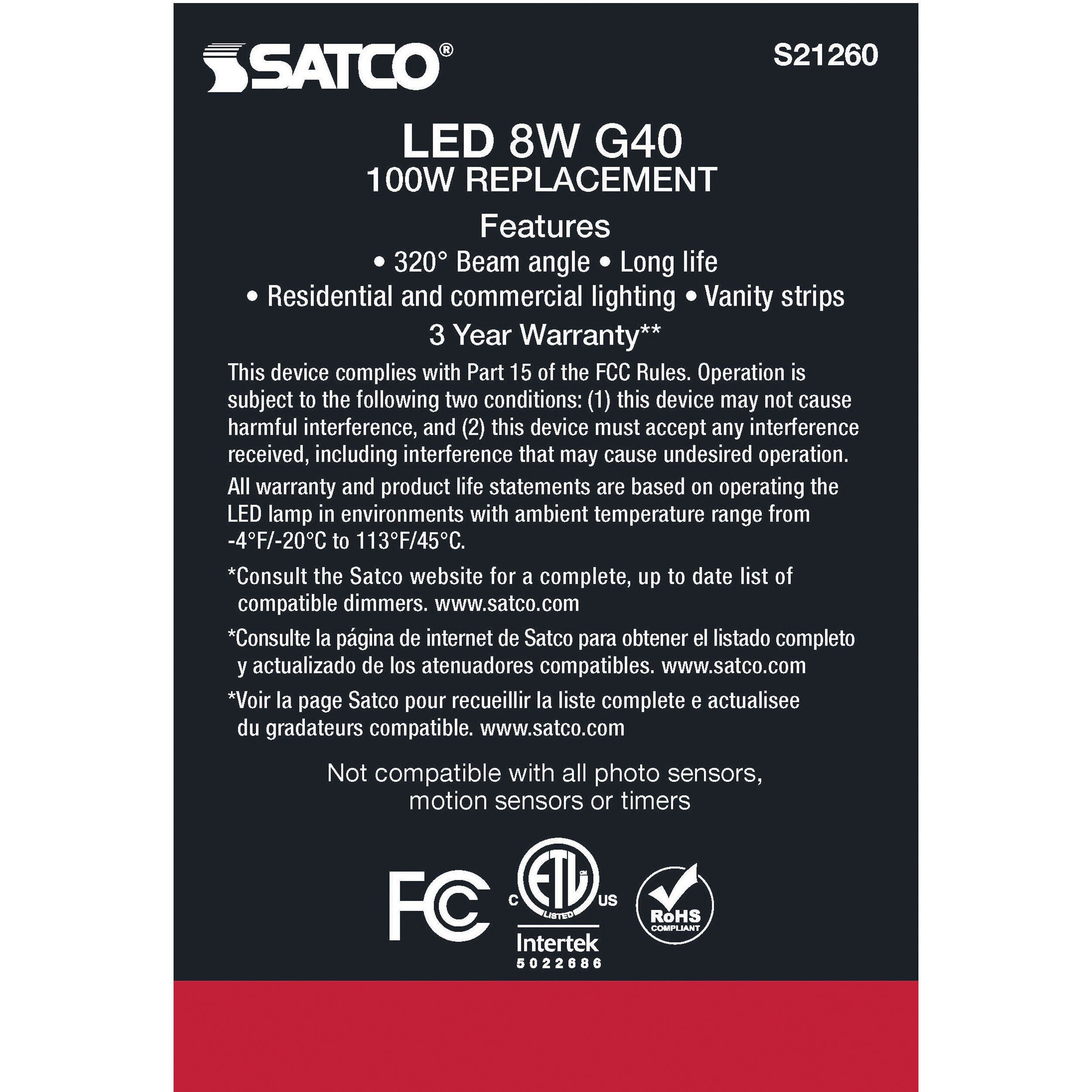 Lumos LED Medium Medium 8.00 watt 3000K LED Filament