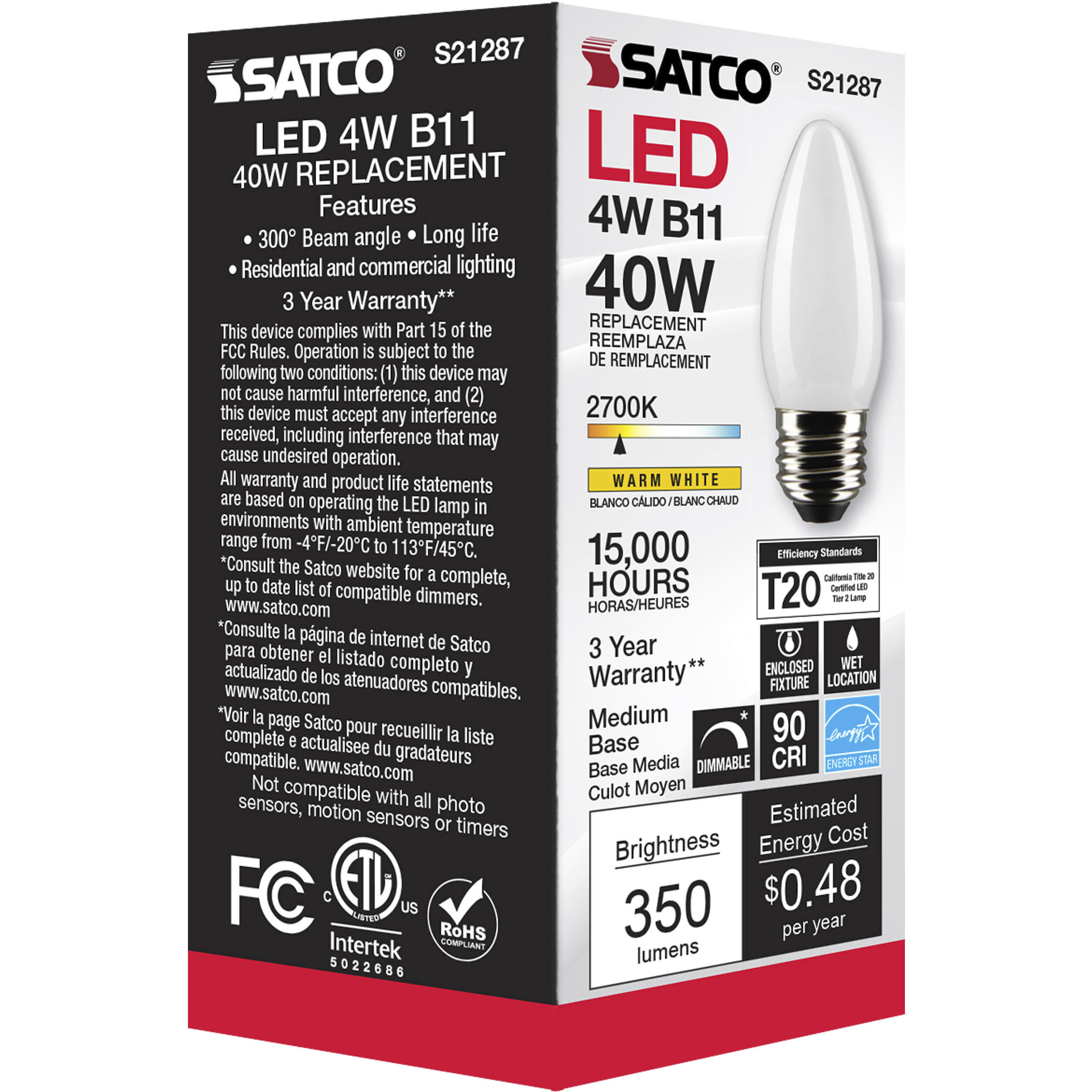 Lumos LED Medium Medium 4.00 watt 2700K LED Filament