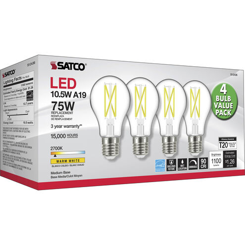 Lumos LED Medium A19 10.50 watt 2700K LED Filament