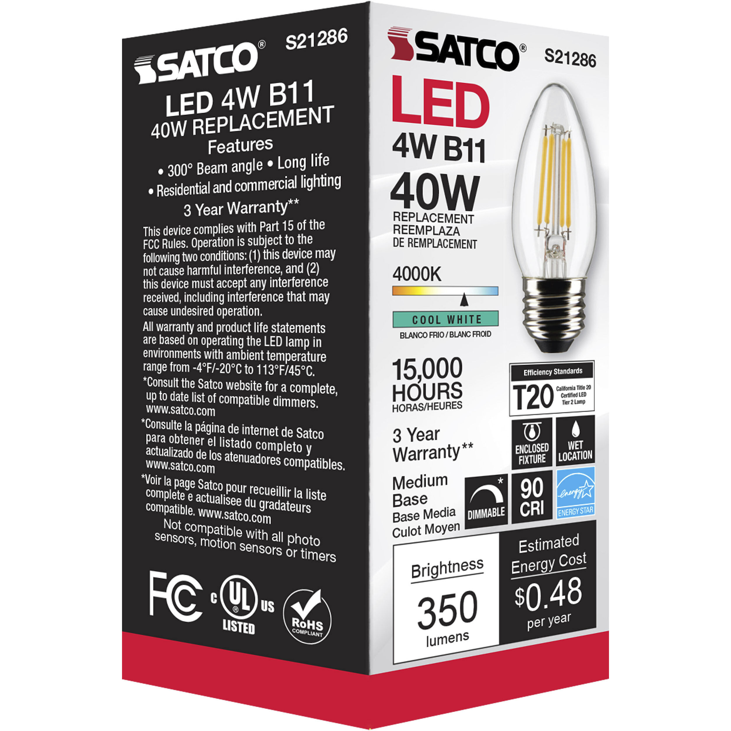 Lumos LED Medium Medium 4.00 watt 4000K LED Filament