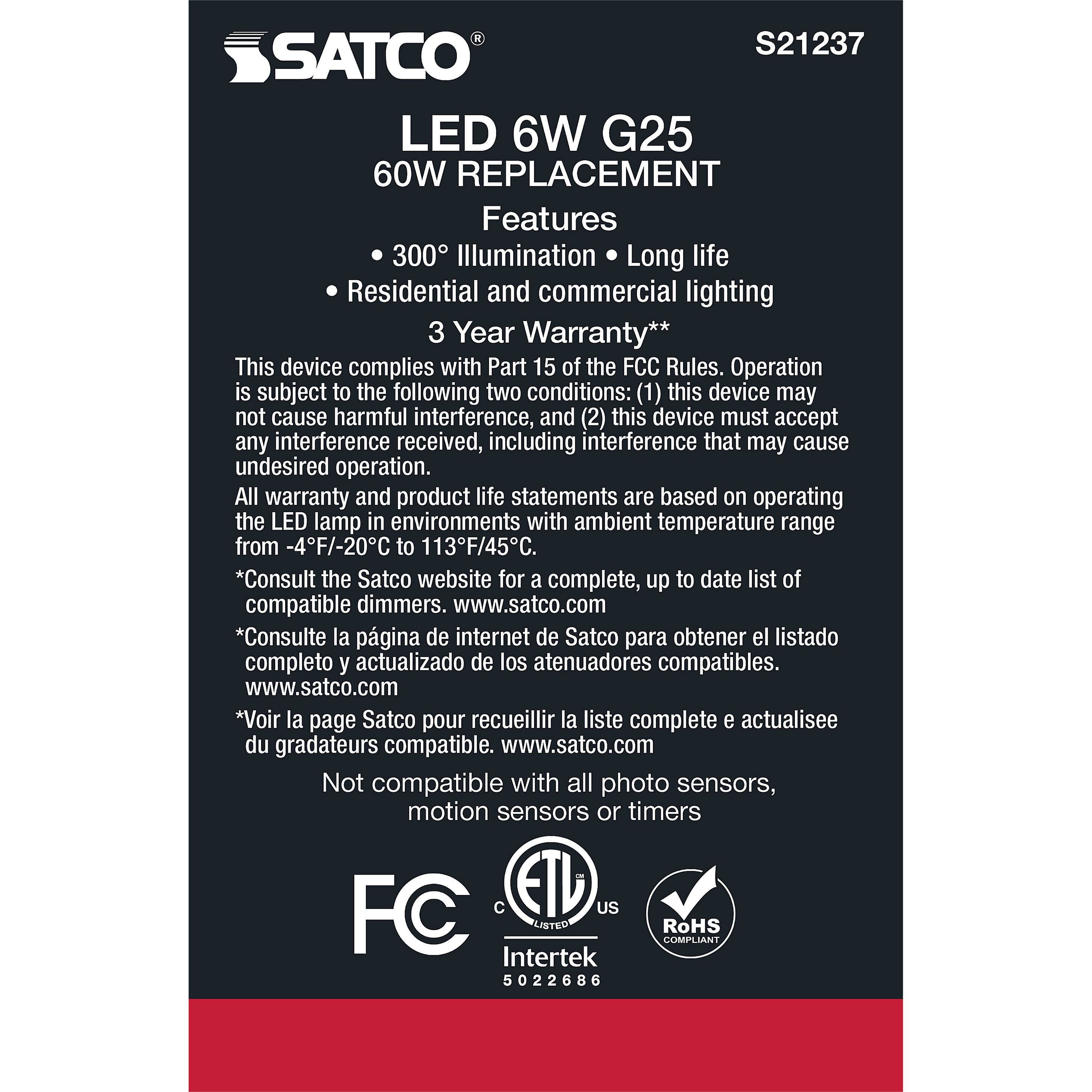 Lumos LED Medium Medium 6.00 watt 5000K LED Filament