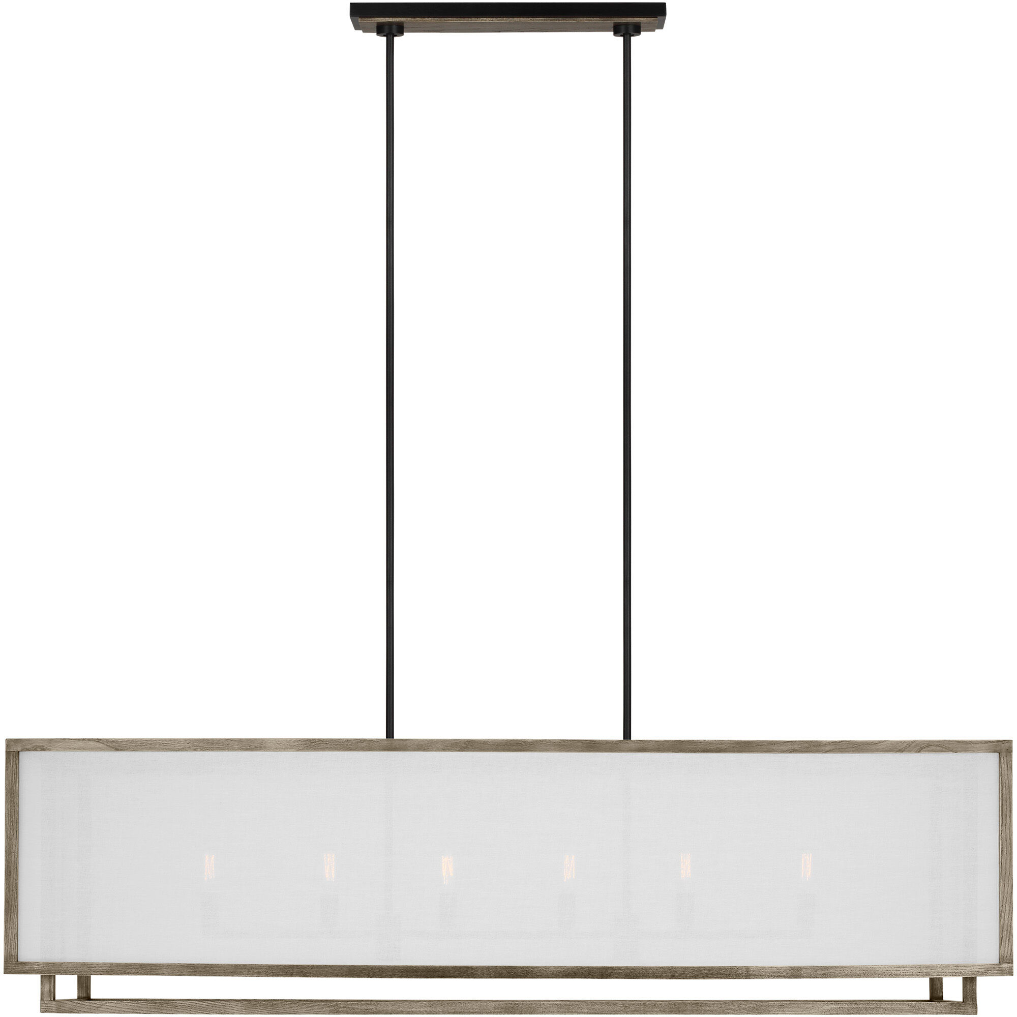 Thom Filicia Brockway 6 Light 57 inch Weathered Oak Wood Linear Chandelier Ceiling Light