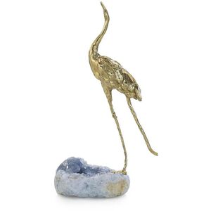 Brass Crane 9.75 X 4.75 inch Sculpture, on Kyanite, I