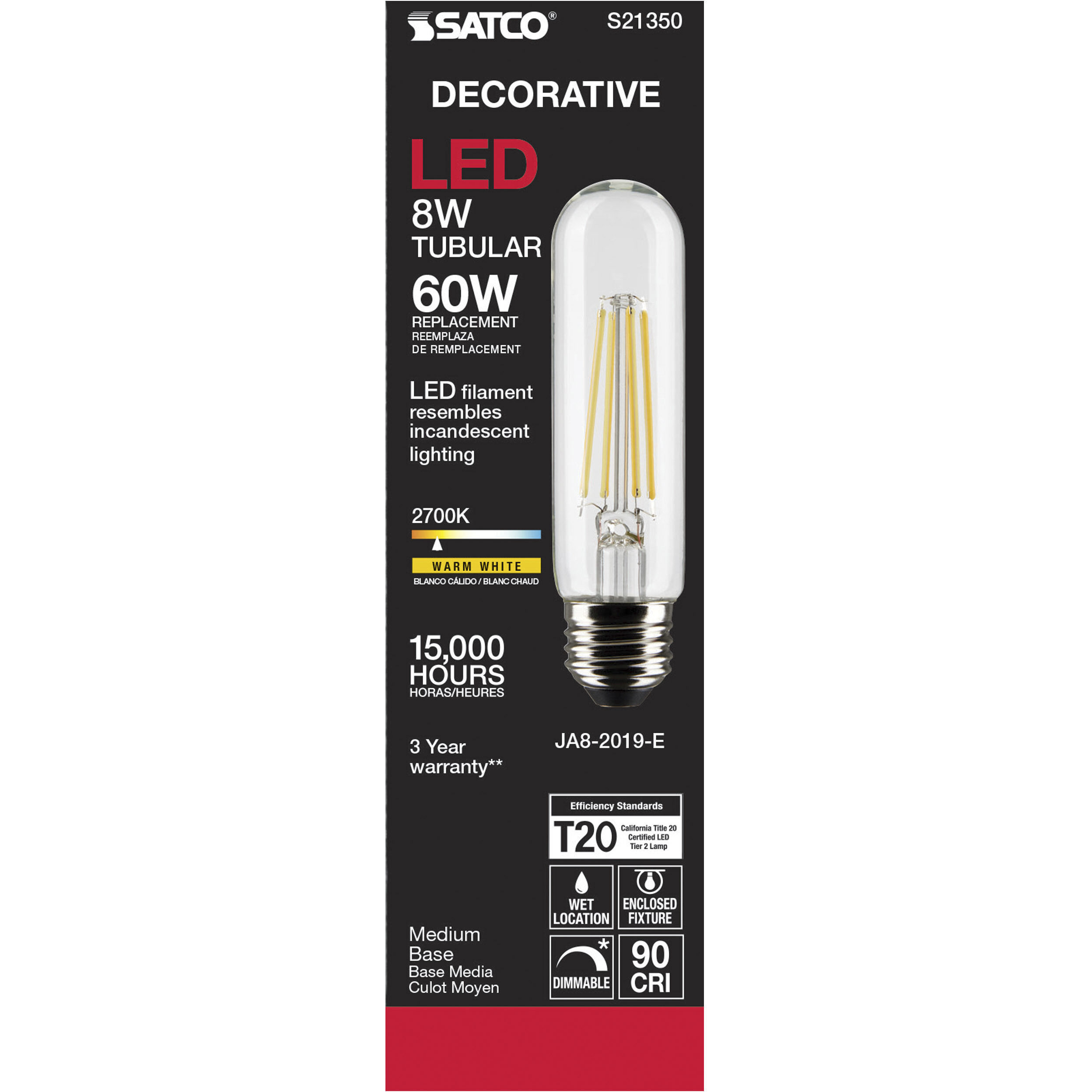 Lumos LED Medium Medium 8.00 watt 2700K LED Filament