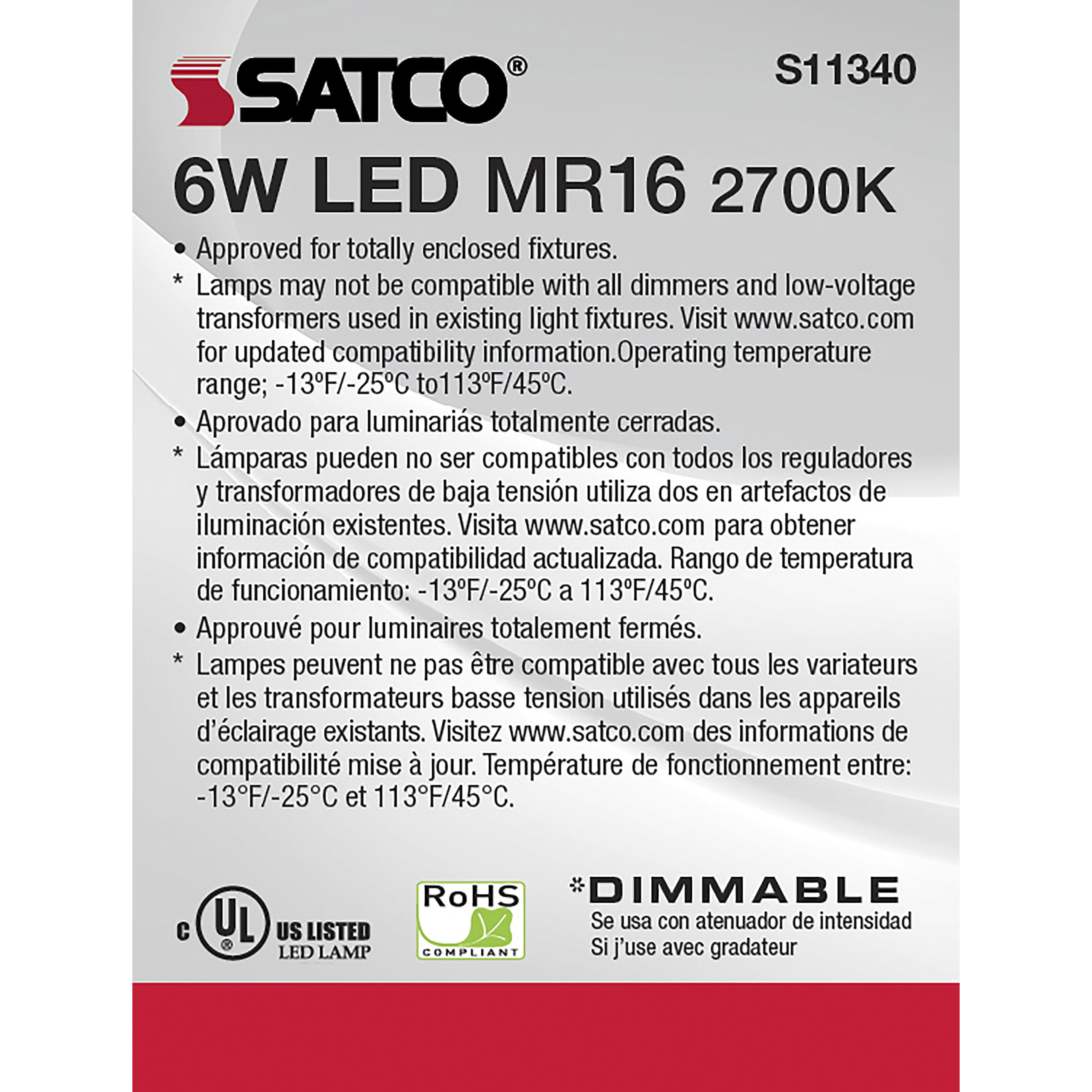 Lumos LED MR16 6.00 watt 2700K Light Bulb