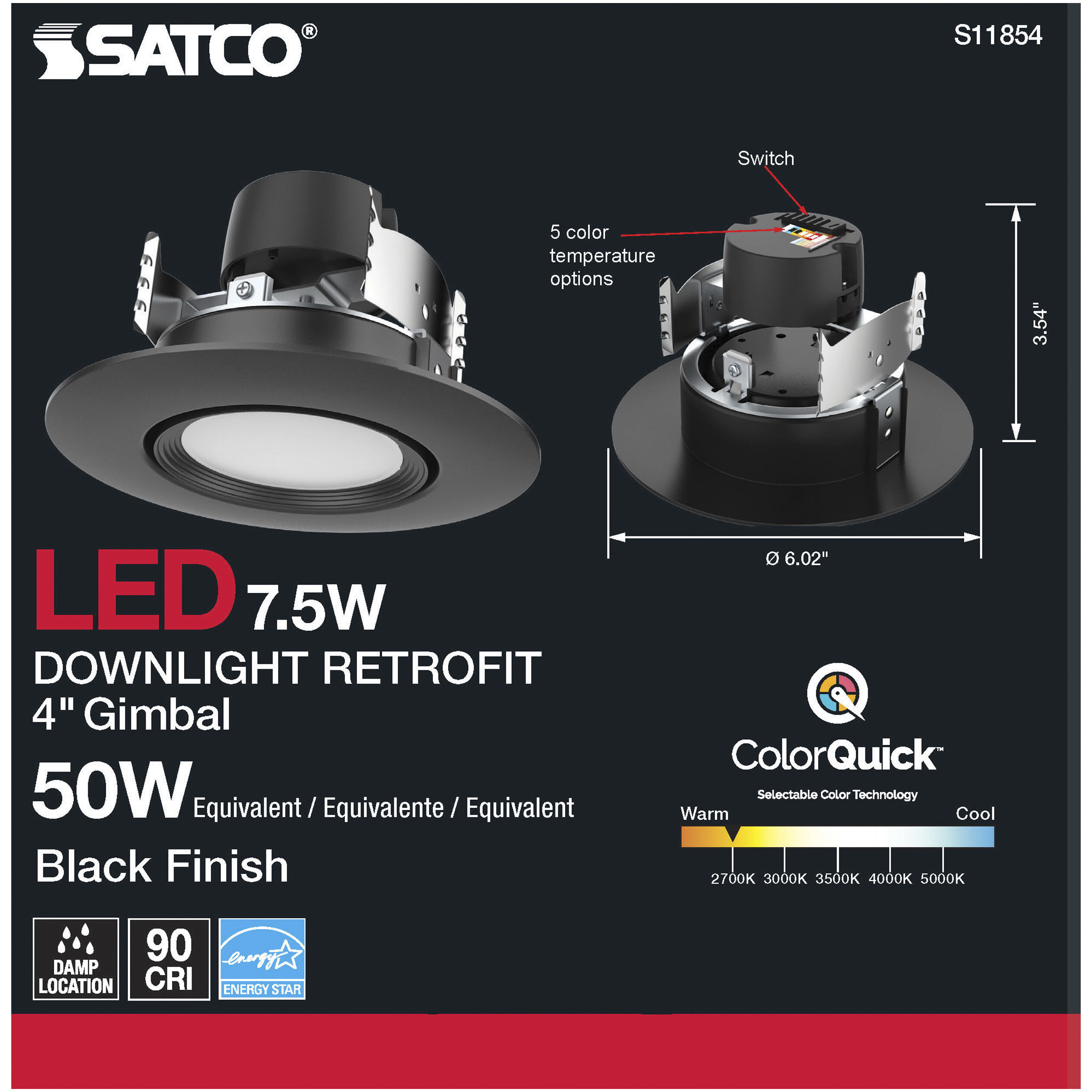 Edgewood Integrated Black Recessed, Retrofits