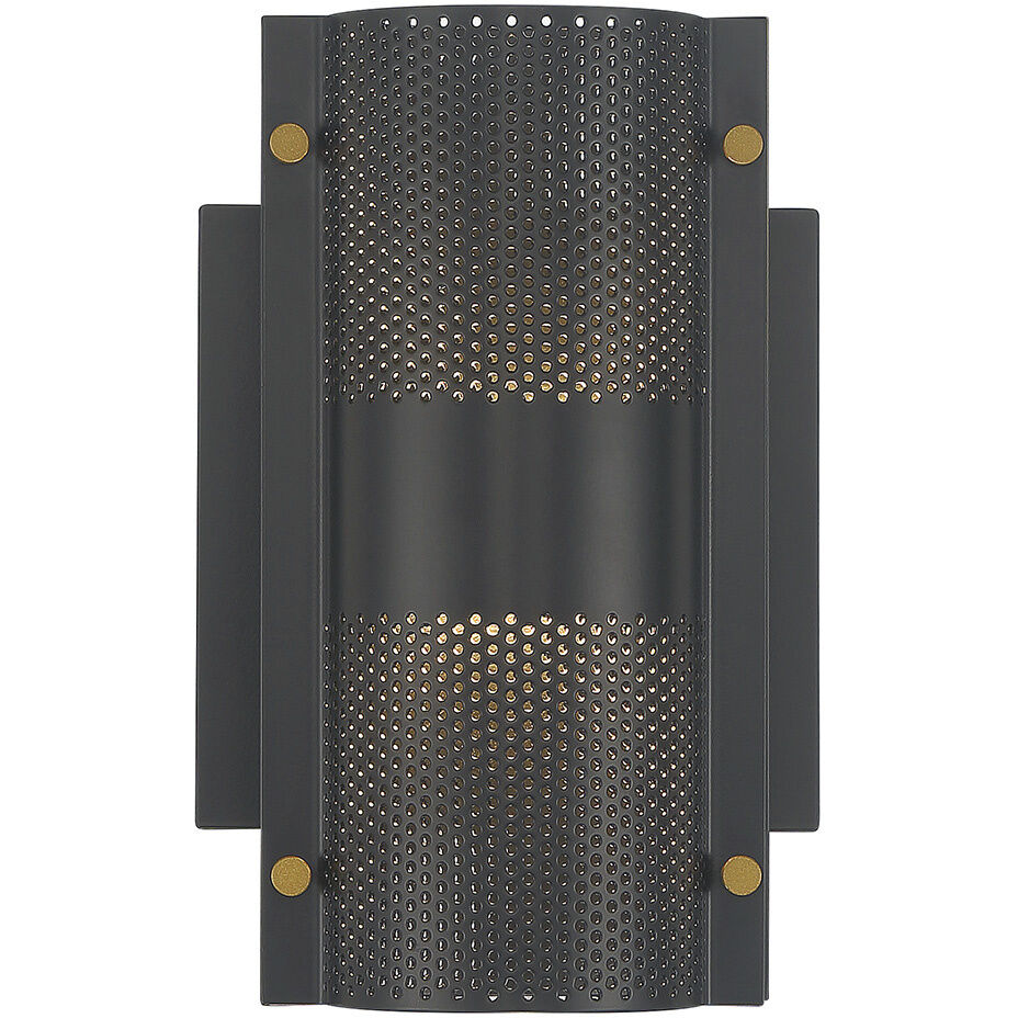 Westcliffe LED 8 inch Gold and Black Outdoor Wall Sconce