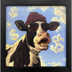 Cash Cow 11 X 11 inch Non-Glass Framed Art