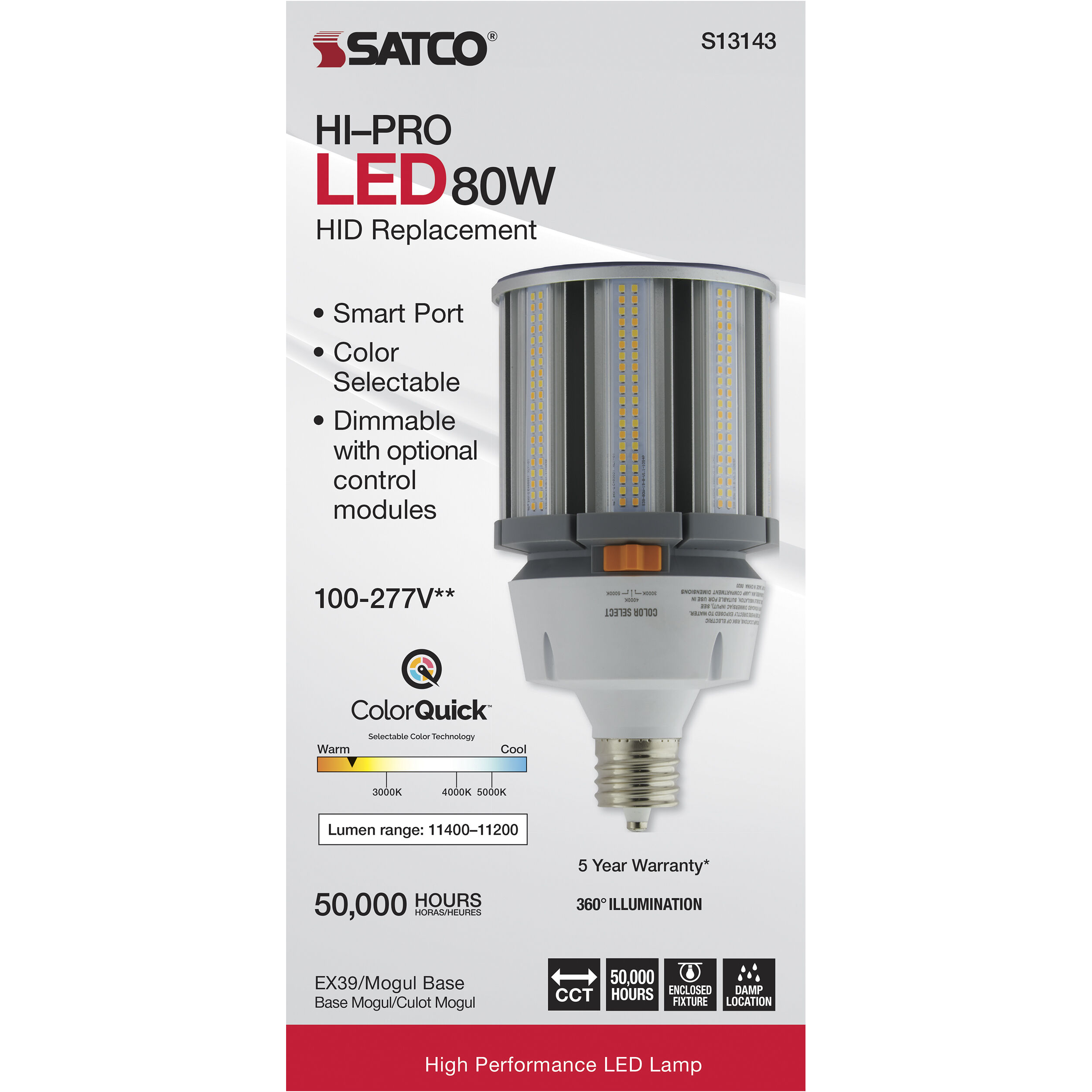 Lumos LED Corncob 80.00 watt 3000K HID Replacements Bulb