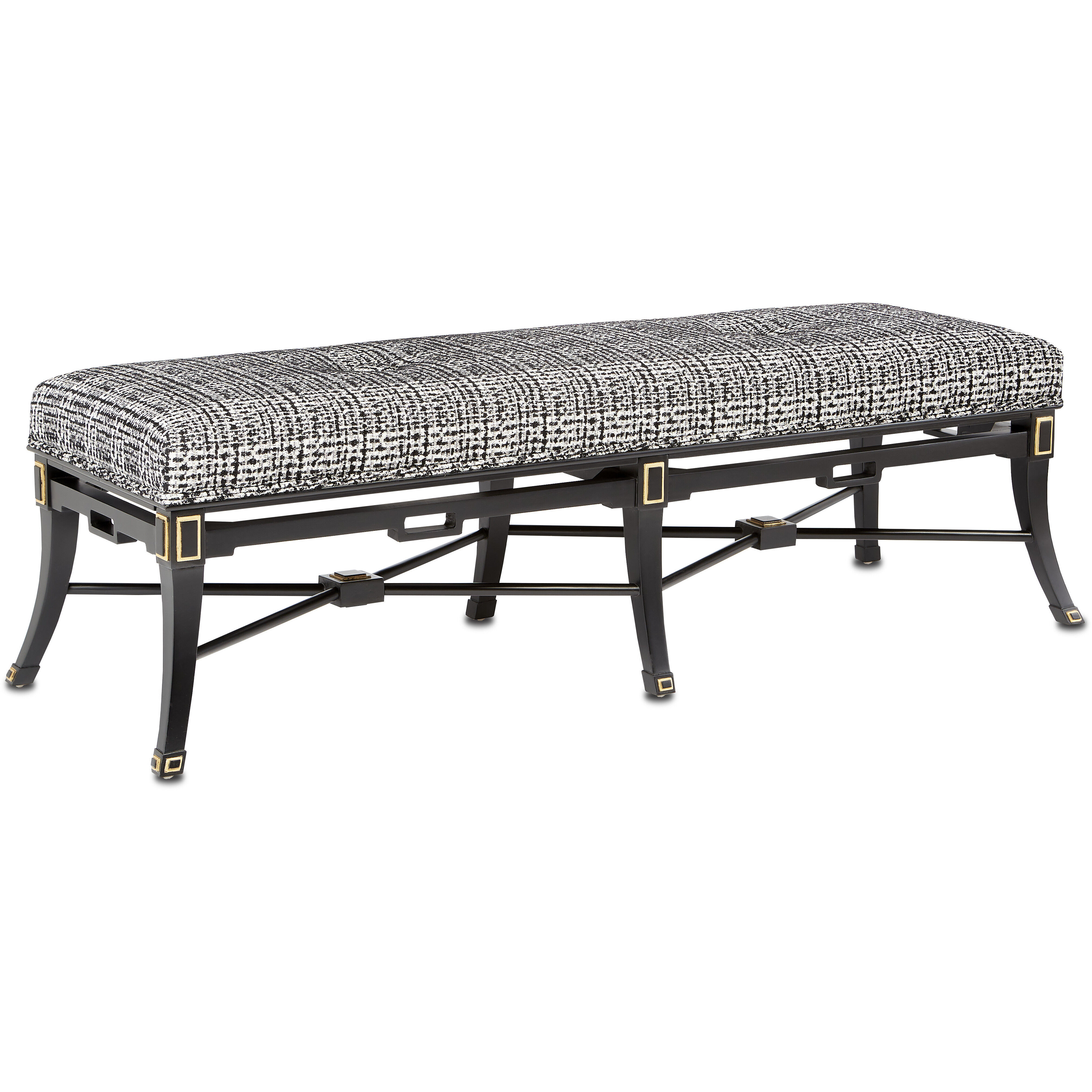 Scarlett Black/Gold Leaf Bench