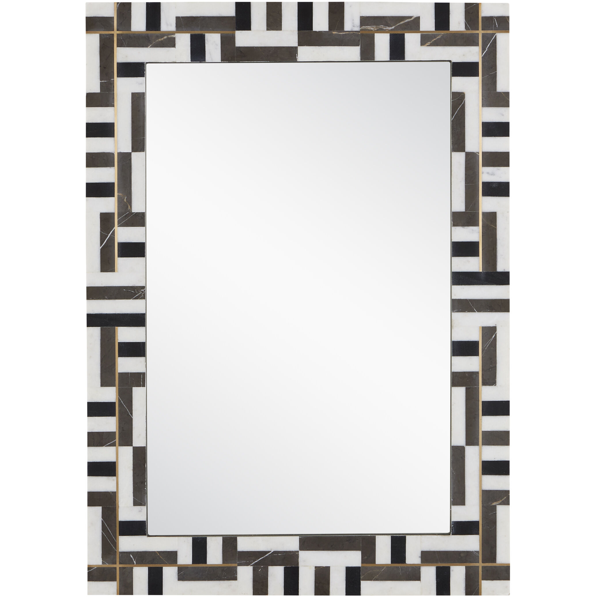 Gentry 39.5 X 28.25 inch Natural and Brass and Mirror Mirror